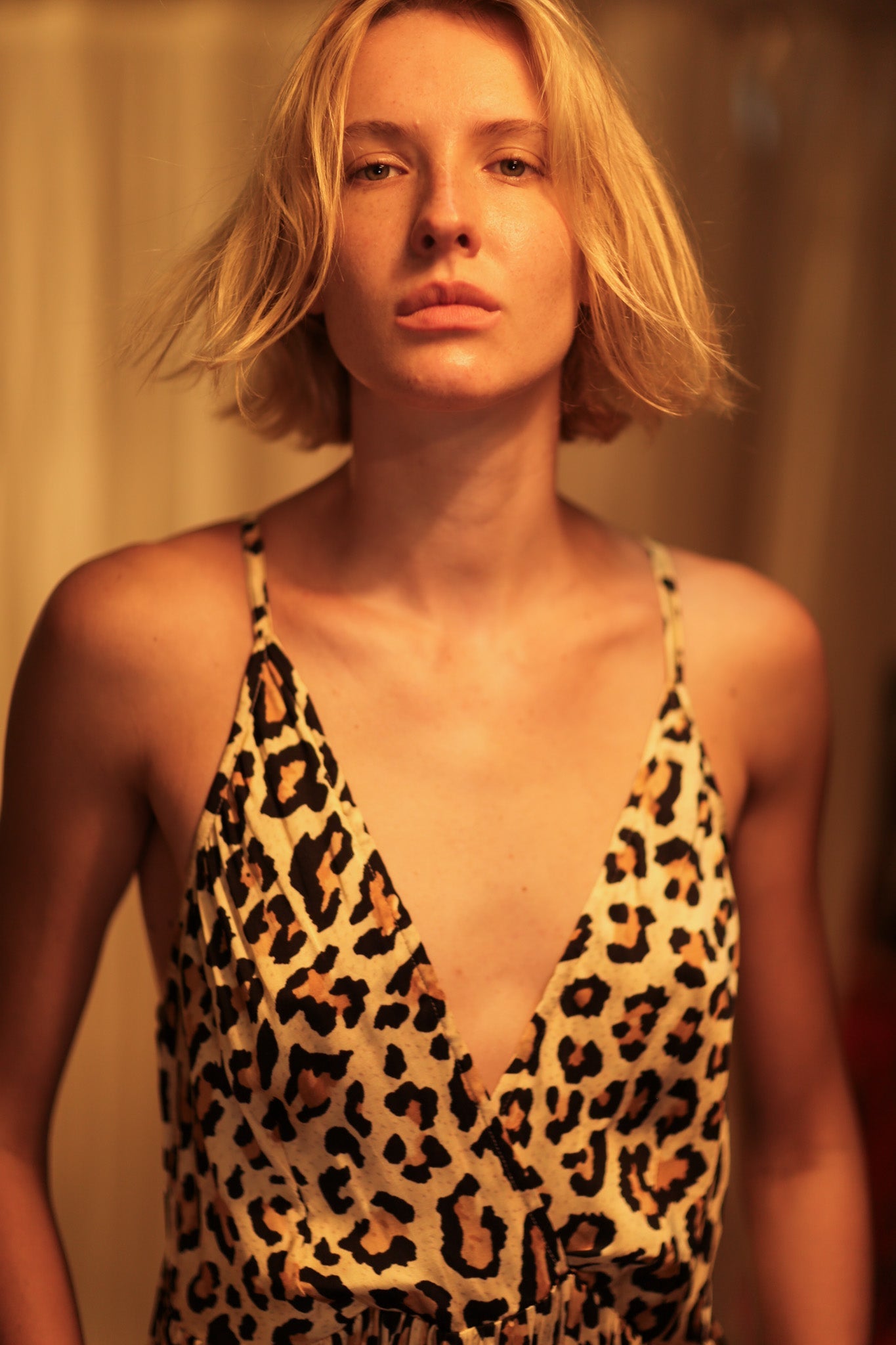 LEO PRINT SILK SHOULDER STRAP DRESS LILY - BANGKOK TAILOR CLOTHING STORE - HANDMADE CLOTHING