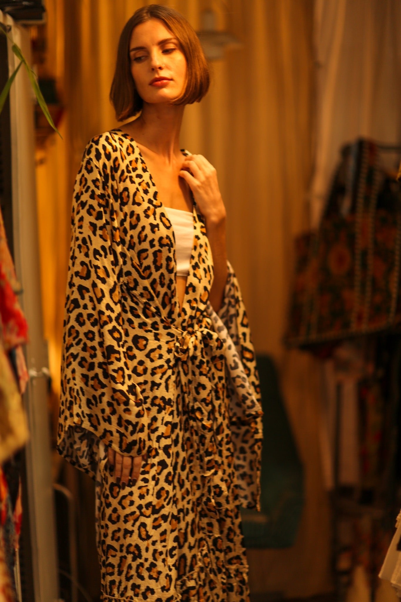 LEO PRINT XXL SILK KIMONO PINA - BANGKOK TAILOR CLOTHING STORE - HANDMADE CLOTHING