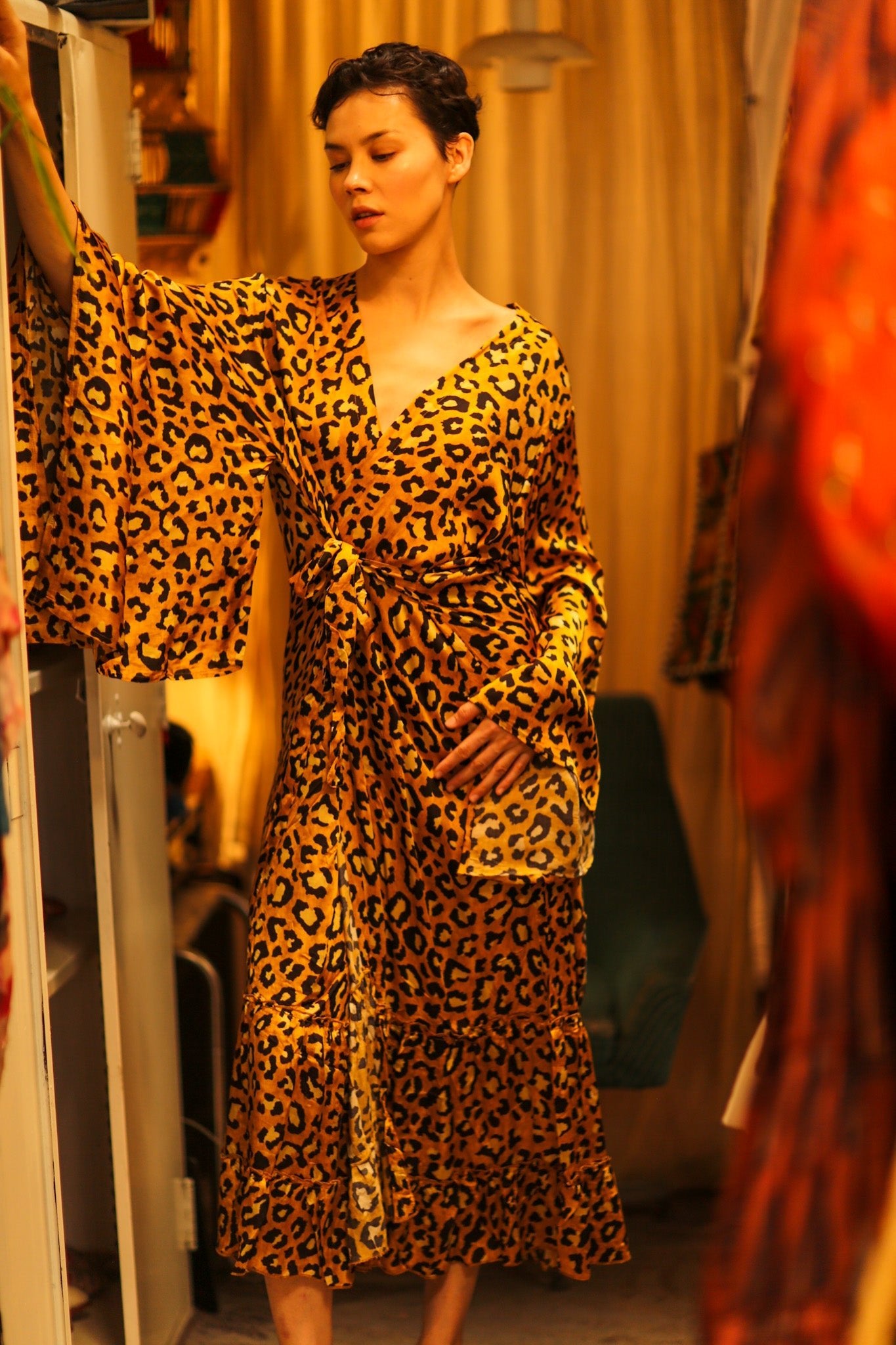 LEO PRINT XXL WING KIMONO HILA - BANGKOK TAILOR CLOTHING STORE - HANDMADE CLOTHING