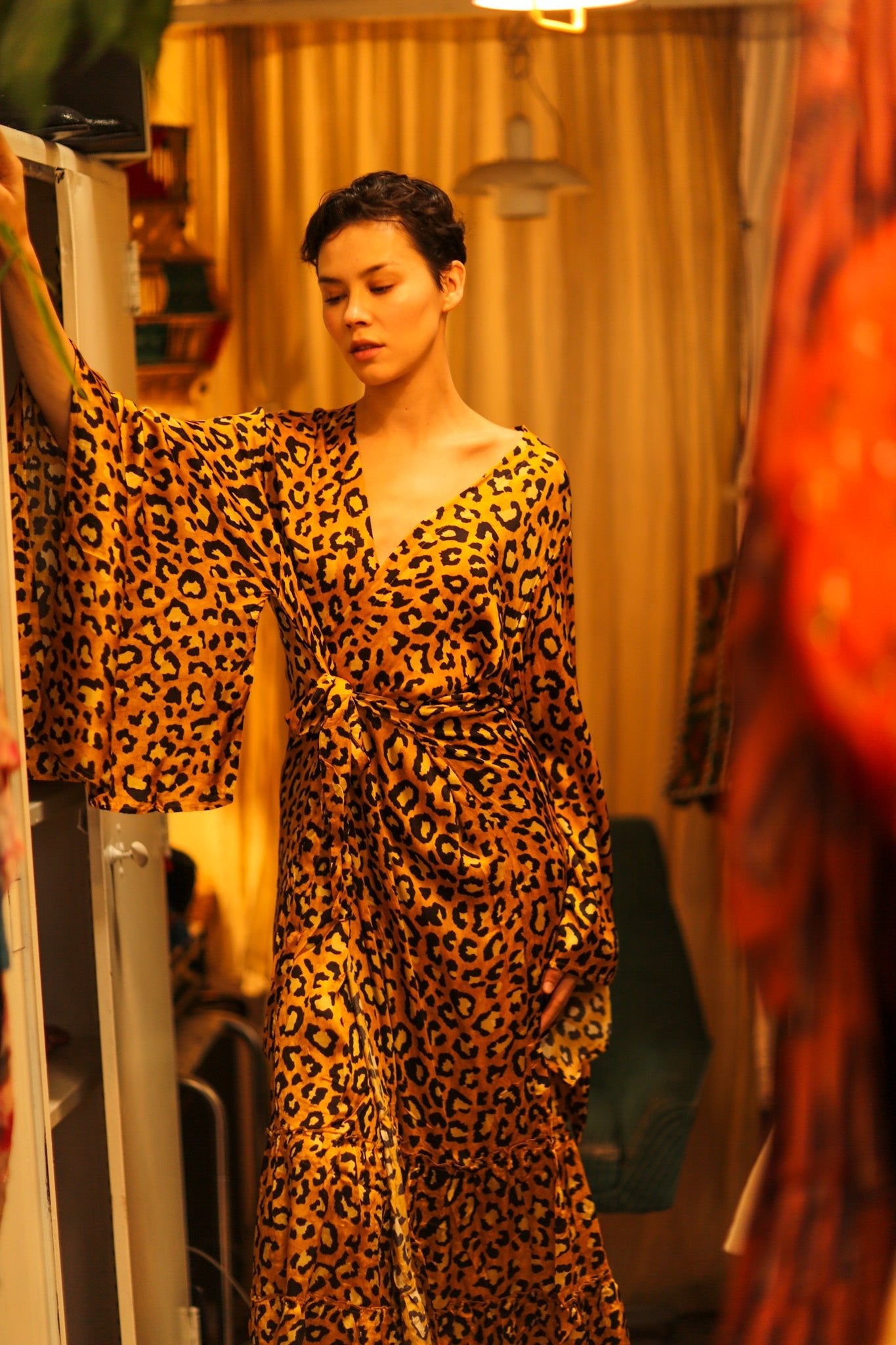LEO PRINT XXL WING KIMONO HILA - BANGKOK TAILOR CLOTHING STORE - HANDMADE CLOTHING