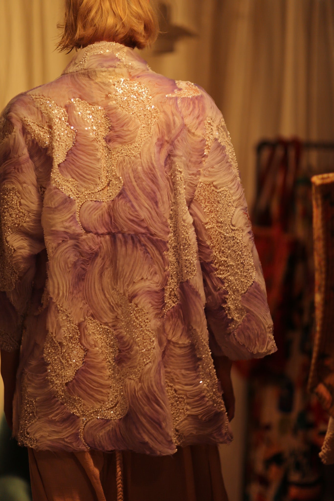 LILAL EMBROIDERED SEQUIN KIMONO OMANI - BANGKOK TAILOR CLOTHING STORE - HANDMADE CLOTHING