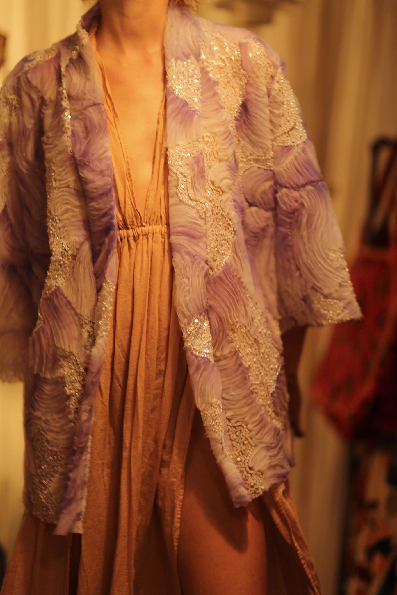 LILAL EMBROIDERED SEQUIN KIMONO OMANI - BANGKOK TAILOR CLOTHING STORE - HANDMADE CLOTHING