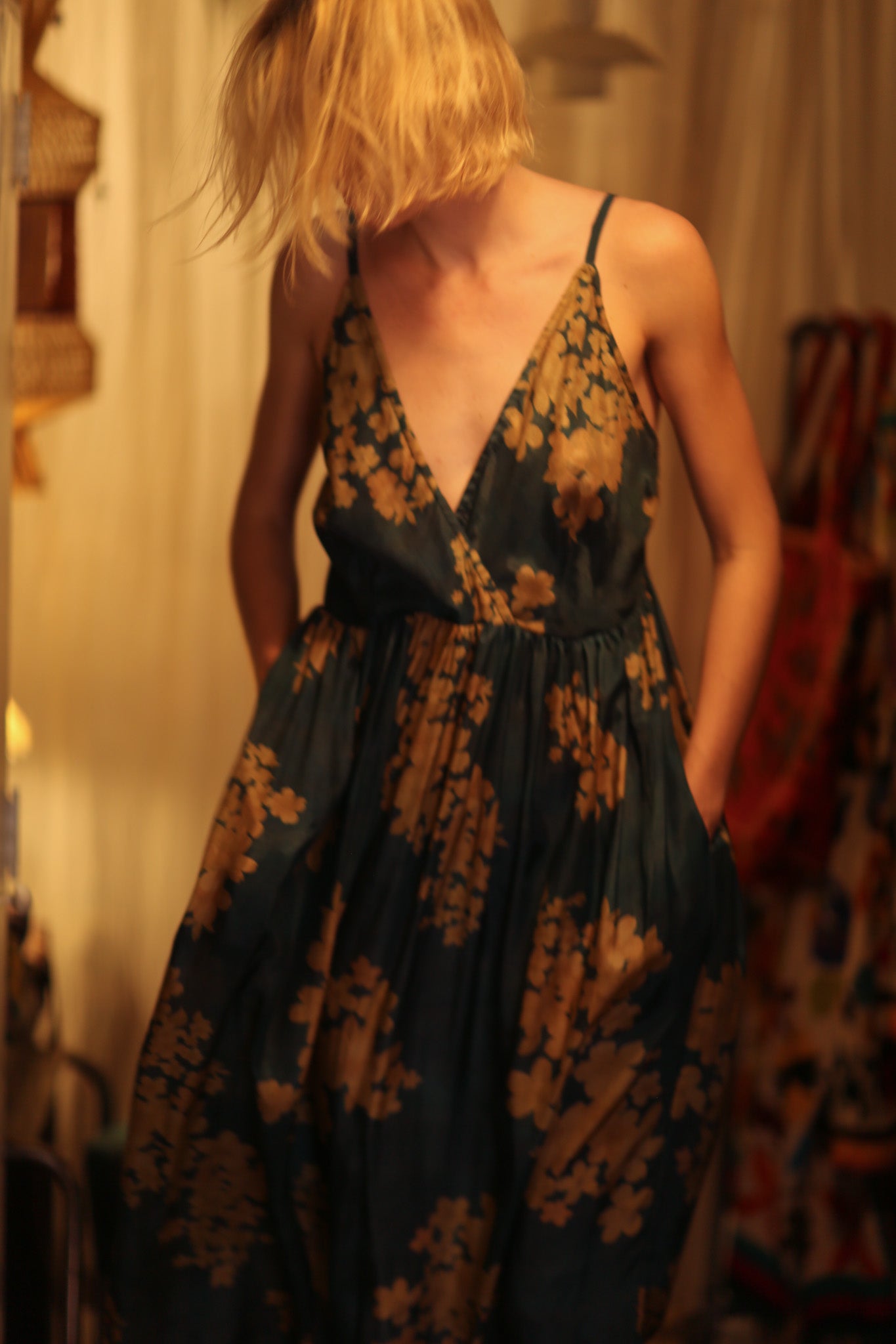 LILY DRESS GOLDEN BOUQUET - BANGKOK TAILOR CLOTHING STORE - HANDMADE CLOTHING
