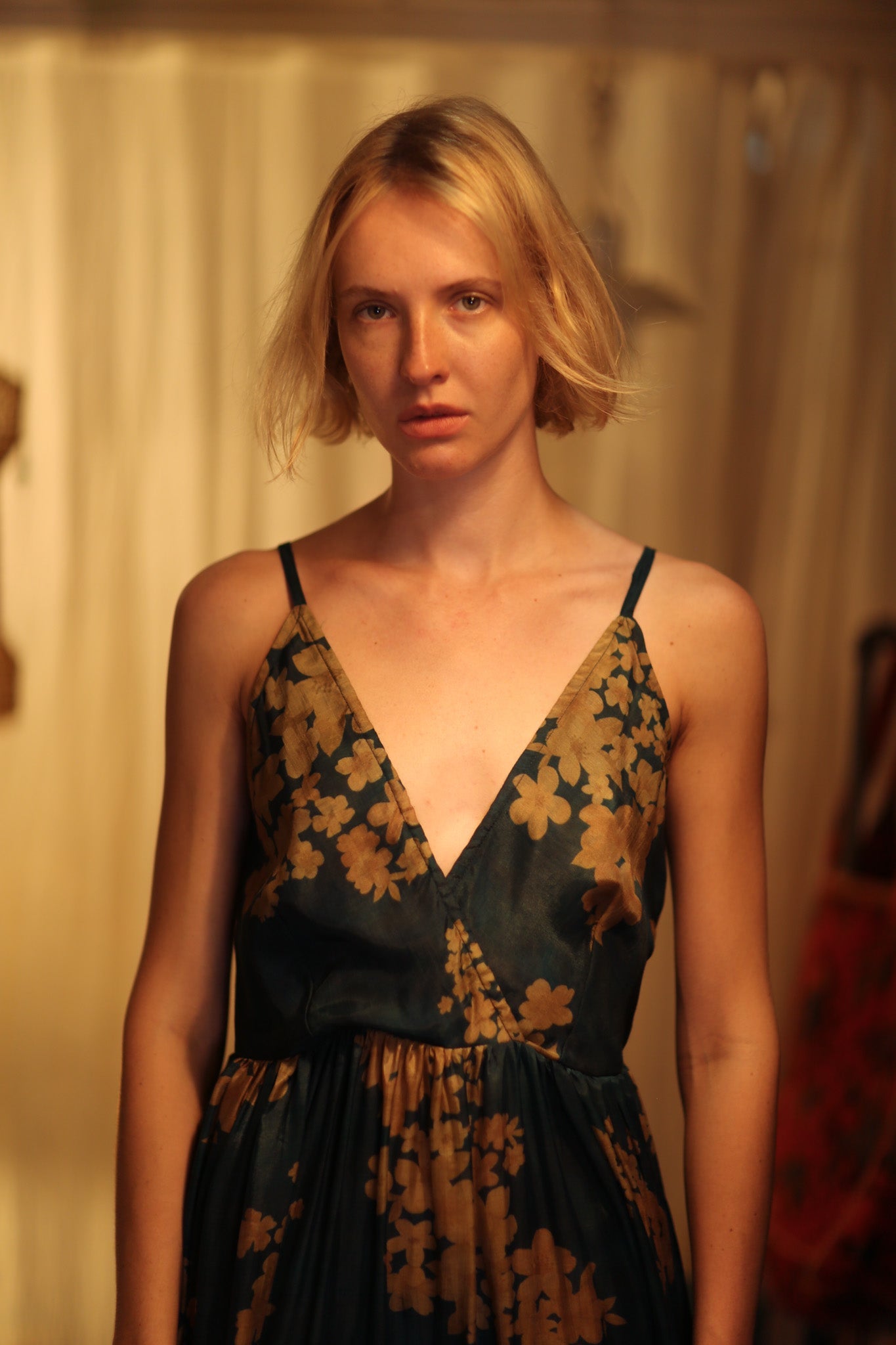 LILY DRESS GOLDEN VINES - BANGKOK TAILOR CLOTHING STORE - HANDMADE CLOTHING