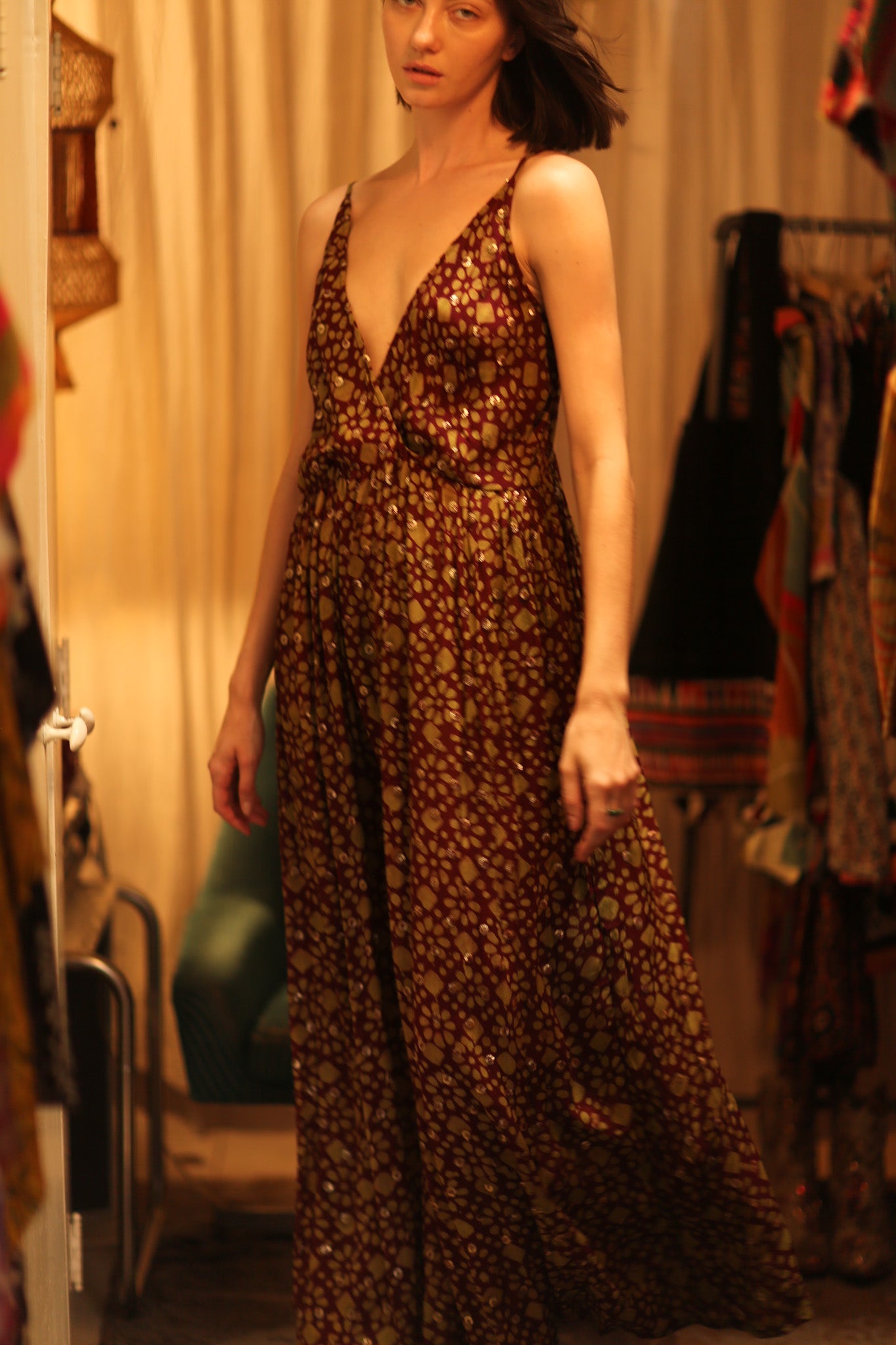 LILY SILK DRESS MINI GREEN YELLOW FLORAL - BANGKOK TAILOR CLOTHING STORE - HANDMADE CLOTHING