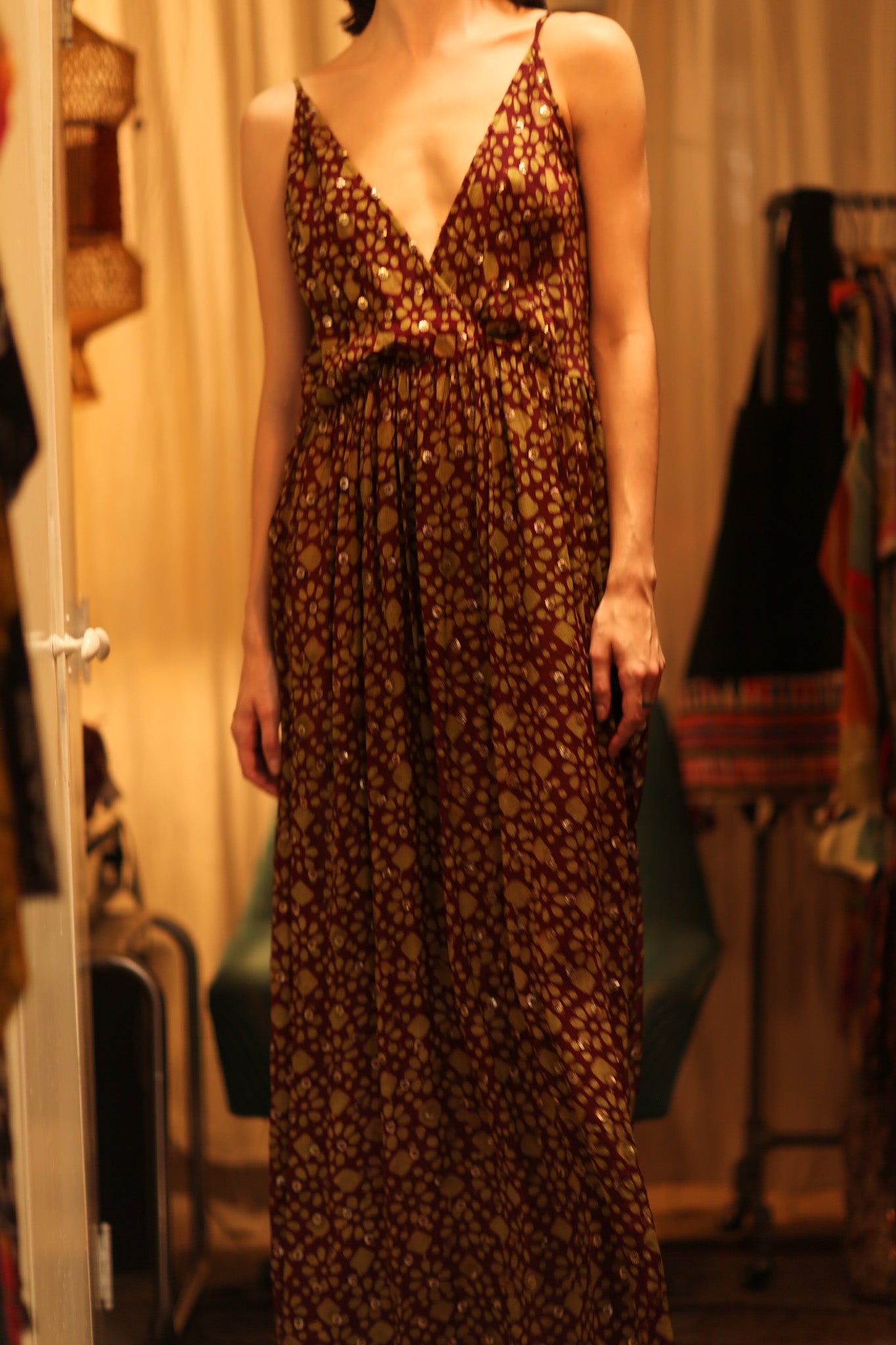 LILY SILK DRESS MINI GREEN YELLOW FLORAL - BANGKOK TAILOR CLOTHING STORE - HANDMADE CLOTHING