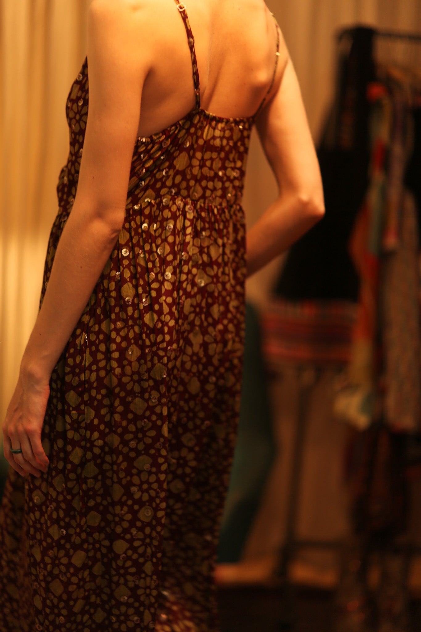 LILY SILK DRESS MINI GREEN YELLOW FLORAL - BANGKOK TAILOR CLOTHING STORE - HANDMADE CLOTHING