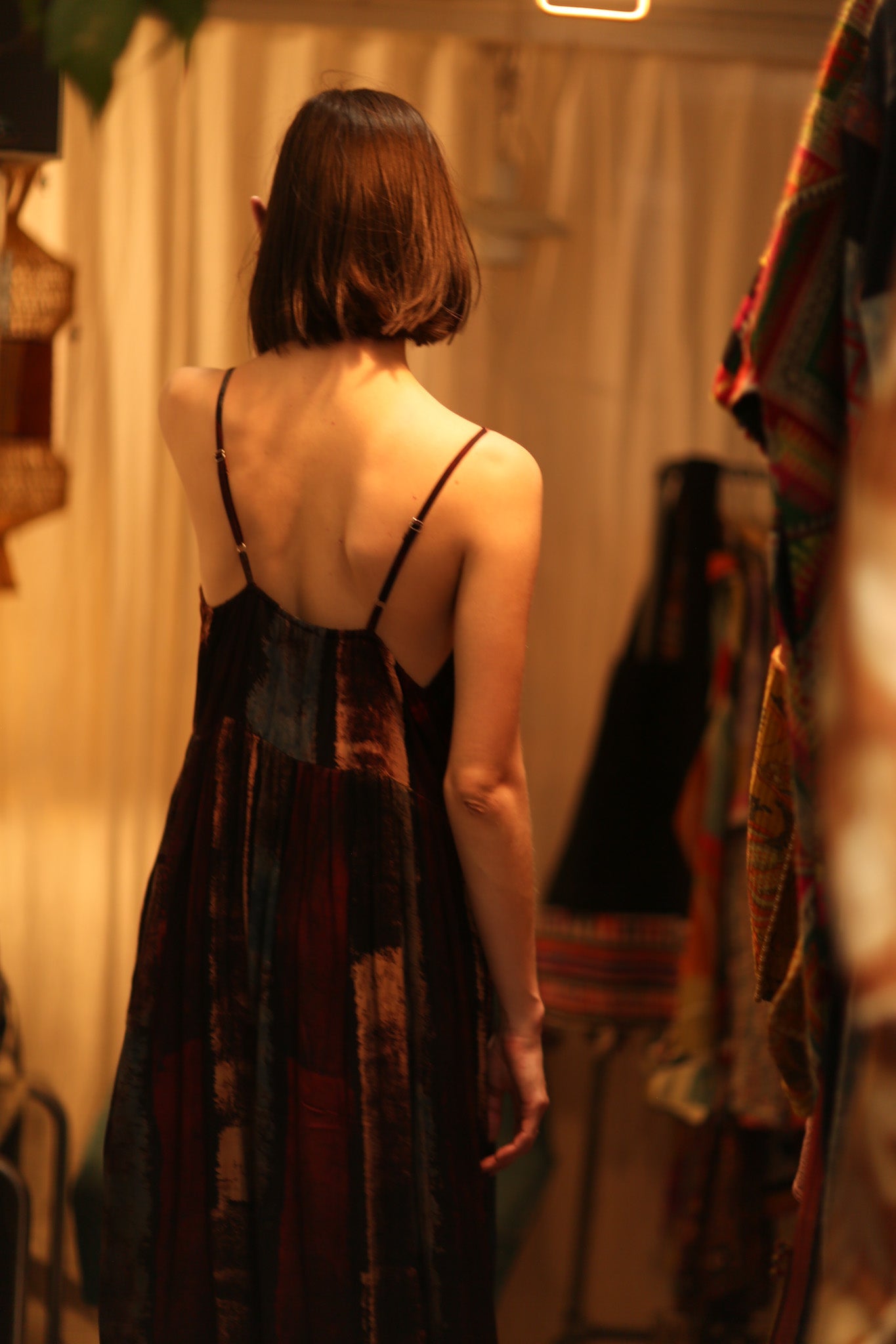 LILY SILK DRESS RED STRIPE - BANGKOK TAILOR CLOTHING STORE - HANDMADE CLOTHING