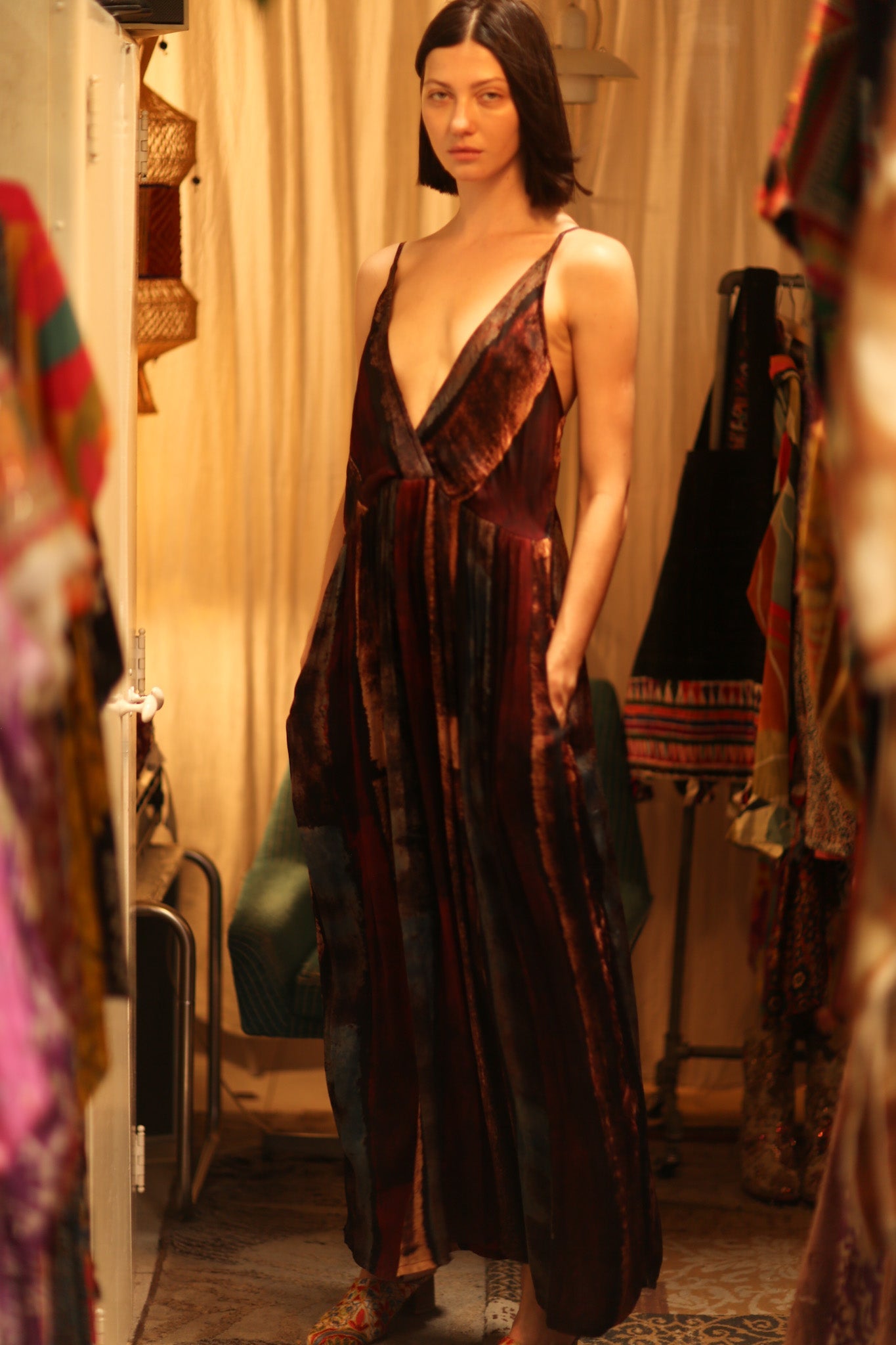 LILY SILK DRESS RED STRIPE - BANGKOK TAILOR CLOTHING STORE - HANDMADE CLOTHING