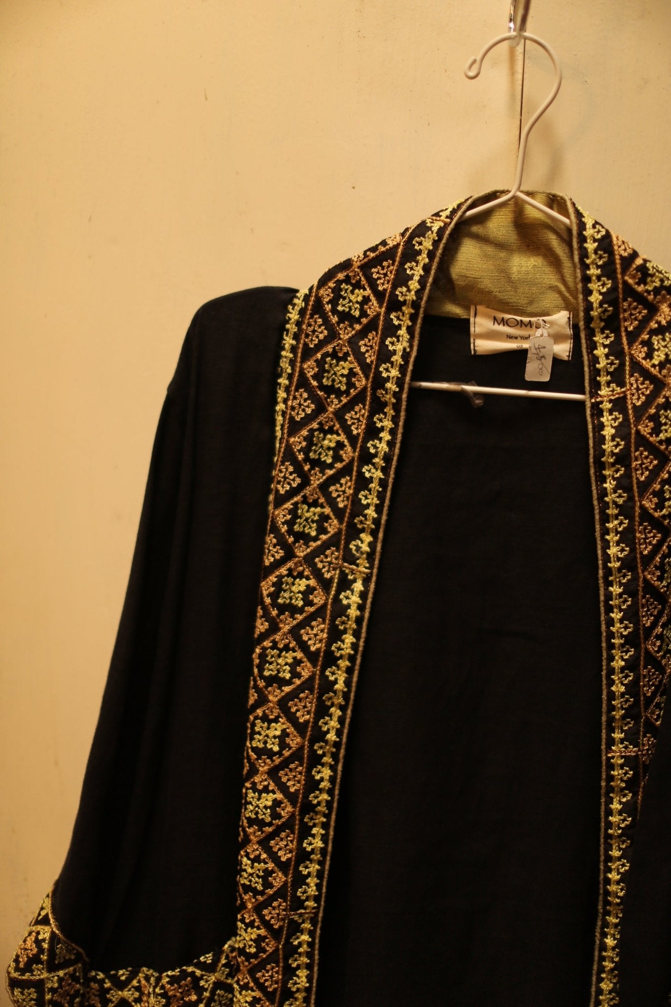LINEN EMBROIDERED TRIM KIMONO - S57 - BANGKOK TAILOR CLOTHING STORE - HANDMADE CLOTHING