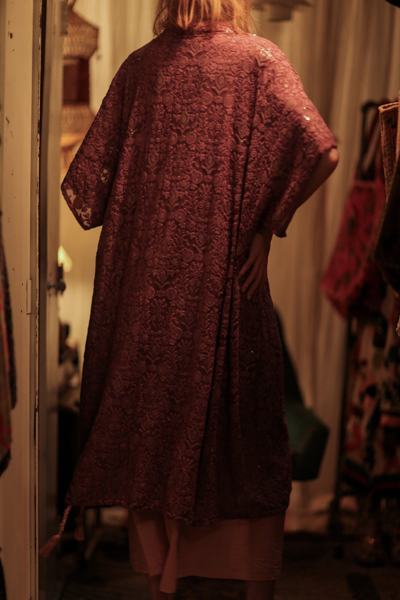 LITTLE FLOWERS EMBROIDERED KIMONO - BANGKOK TAILOR CLOTHING STORE - HANDMADE CLOTHING