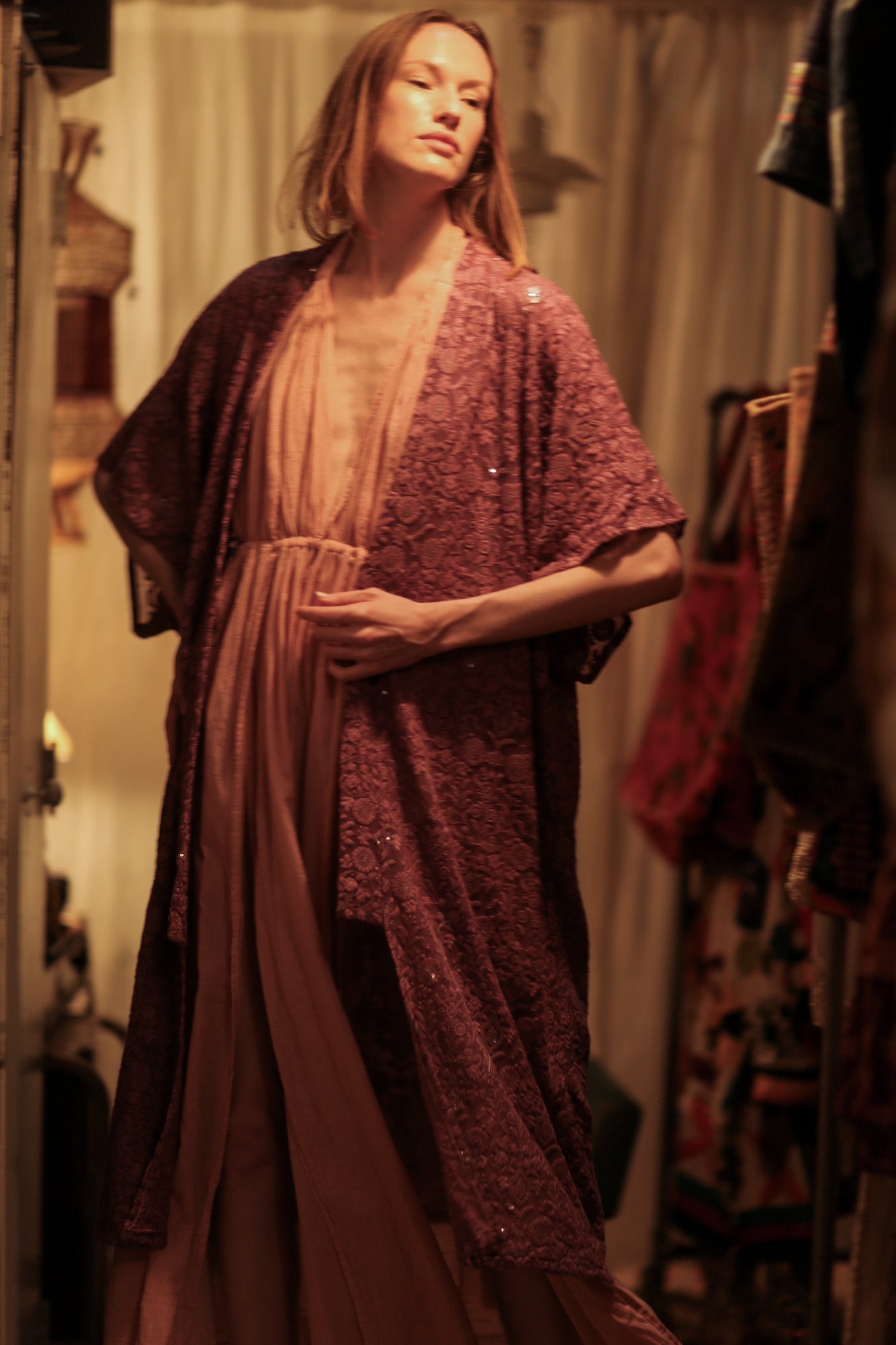 LITTLE FLOWERS EMBROIDERED KIMONO - BANGKOK TAILOR CLOTHING STORE - HANDMADE CLOTHING