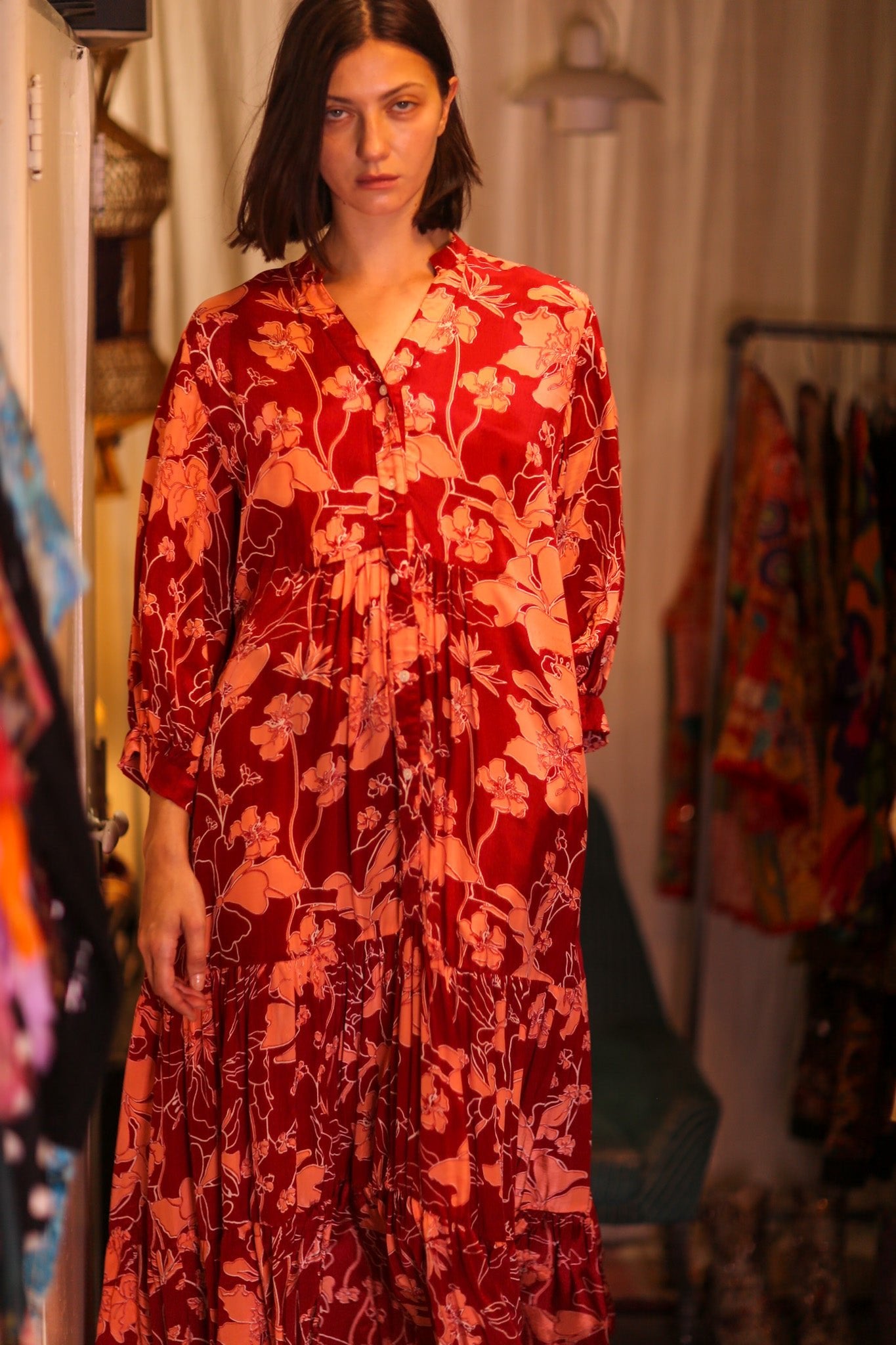 LOA XL RED DRESS - BANGKOK TAILOR CLOTHING STORE - HANDMADE CLOTHING