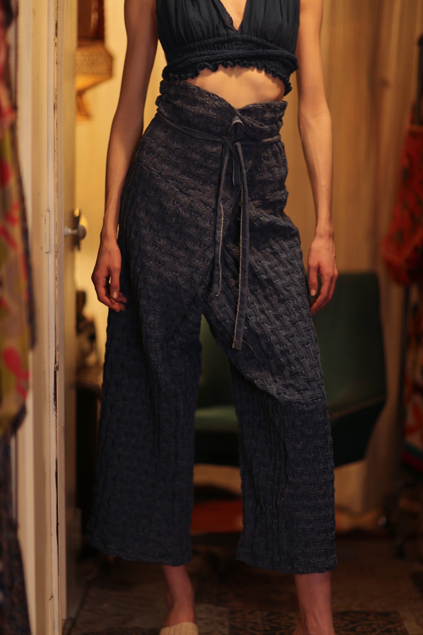 LUKE FISHERMAN TROUSERS DEEP BLUE - BANGKOK TAILOR CLOTHING STORE - HANDMADE CLOTHING