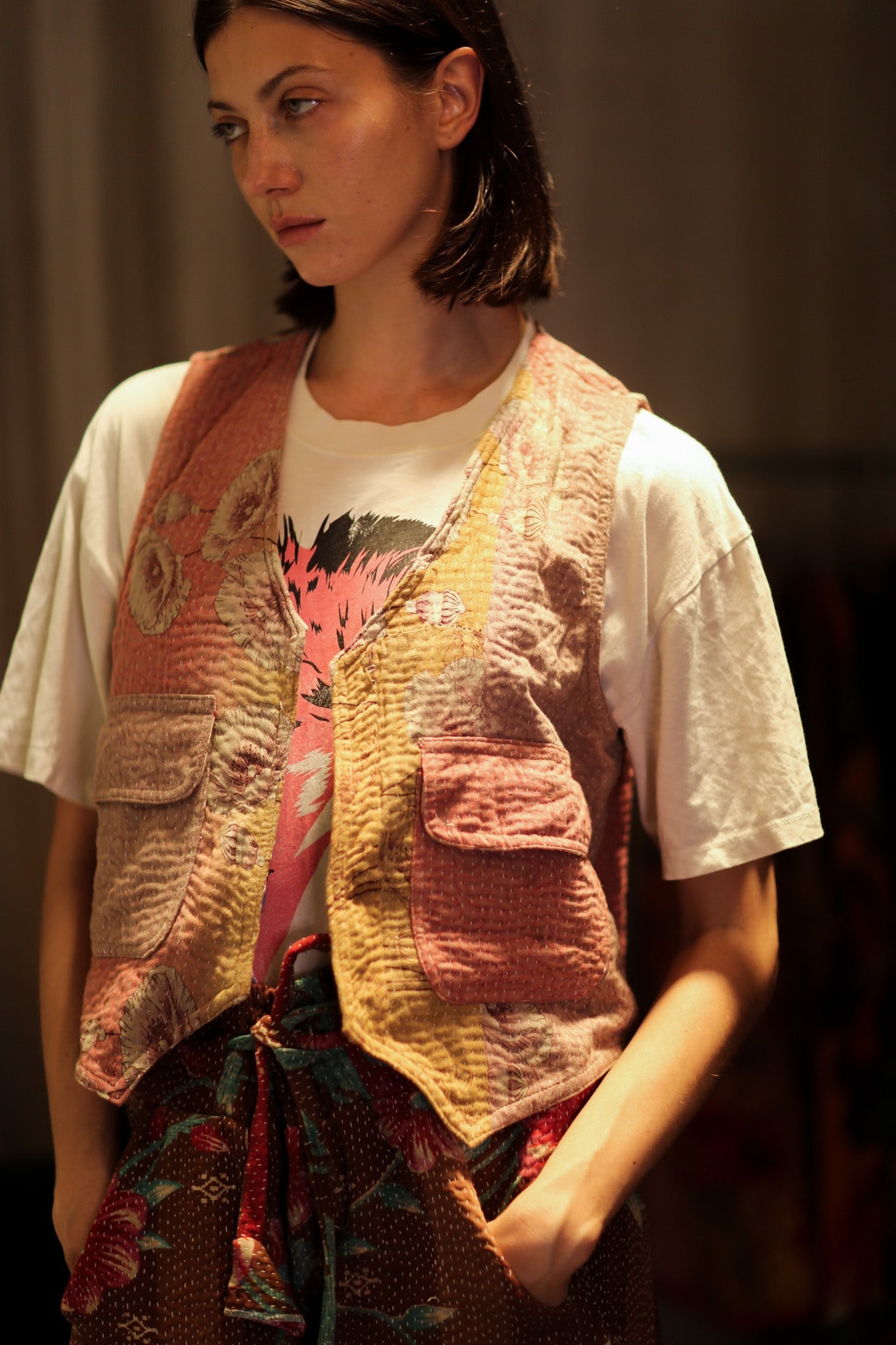 MARLENE KANTHA GILET CHAMOMILE - BANGKOK TAILOR CLOTHING STORE - HANDMADE CLOTHING