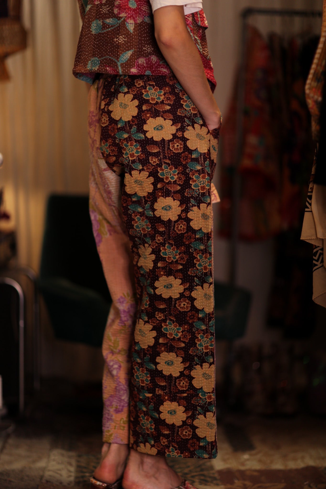 MARLENE KANTHA GILET MINT CHOCOLATE - BANGKOK TAILOR CLOTHING STORE - HANDMADE CLOTHING