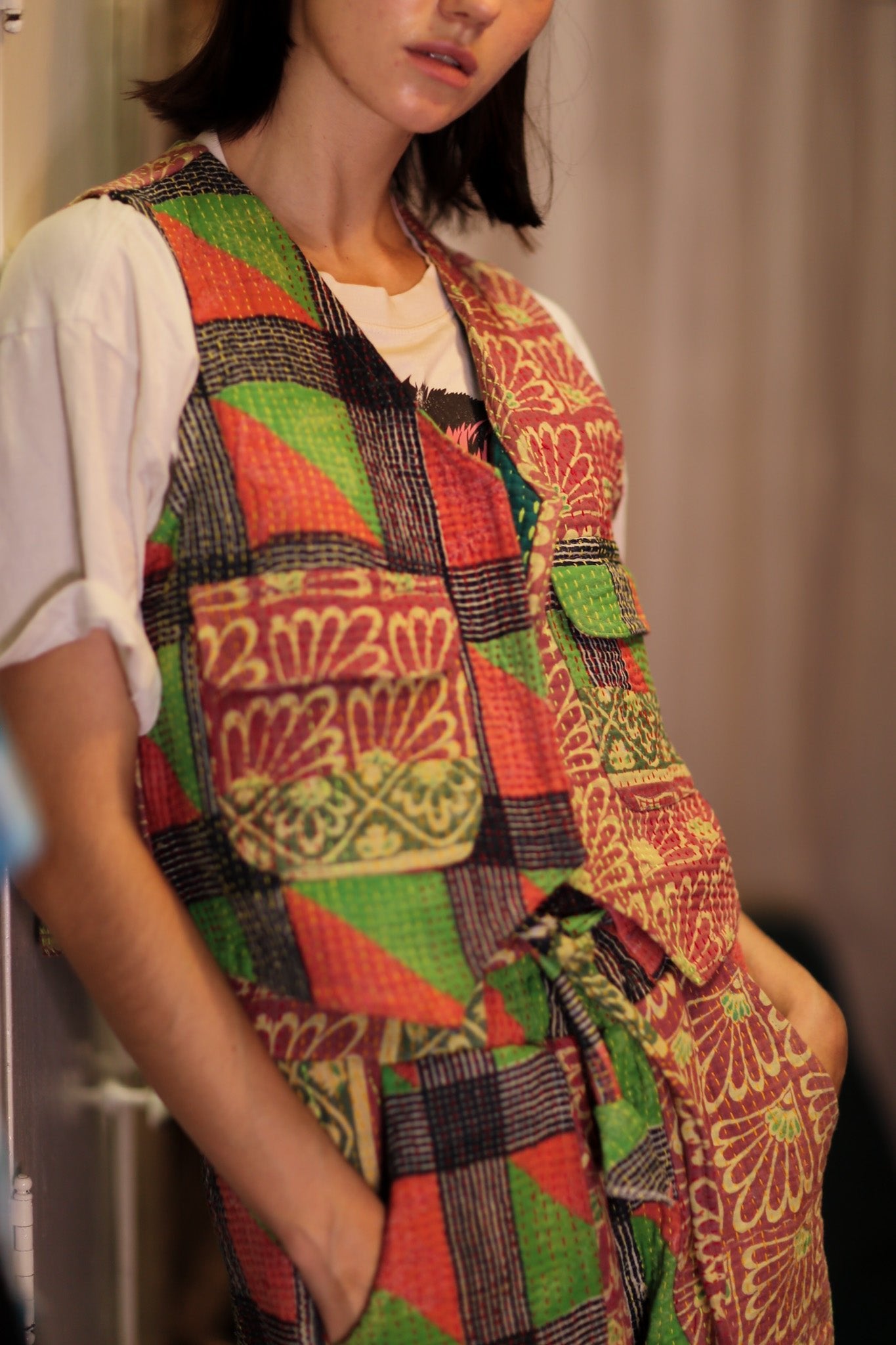 MARLENE KANTHA GILET PRIMARY COLORS - BANGKOK TAILOR CLOTHING STORE - HANDMADE CLOTHING