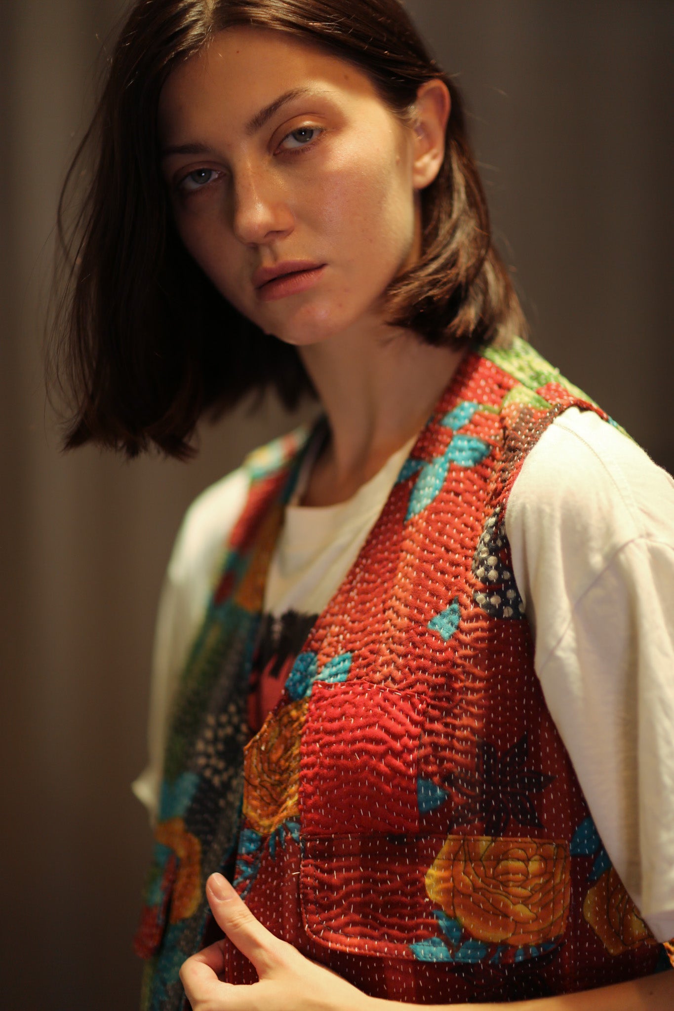 MARLENE KANTHA GILET SALAD - BANGKOK TAILOR CLOTHING STORE - HANDMADE CLOTHING