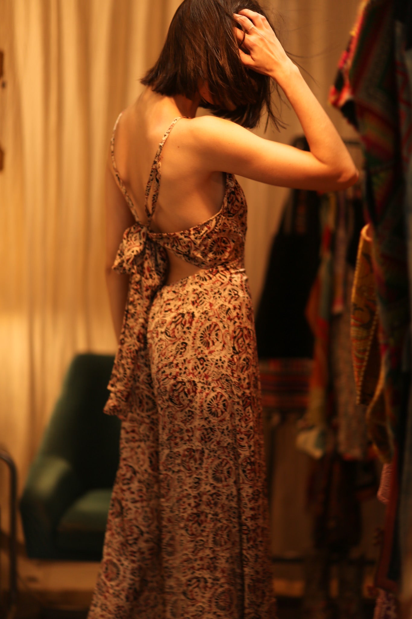 NEIS SILK JUMPSUIT CIRCUS RED - BANGKOK TAILOR CLOTHING STORE - HANDMADE CLOTHING