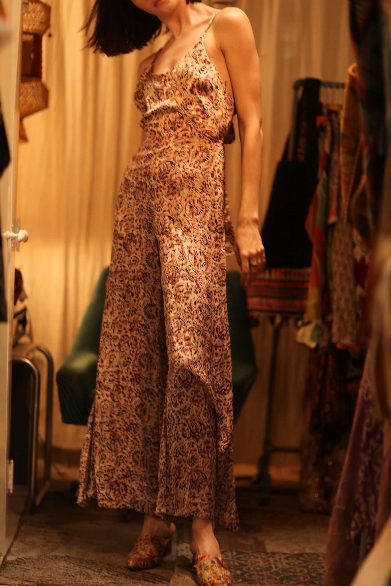 NEIS SILK JUMPSUIT CIRCUS RED - BANGKOK TAILOR CLOTHING STORE - HANDMADE CLOTHING