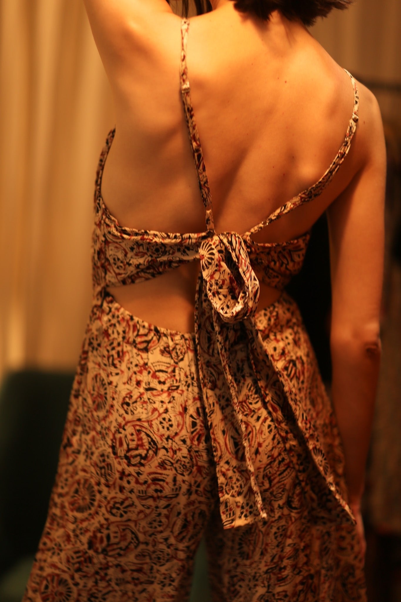 NEIS SILK JUMPSUIT CIRCUS RED - BANGKOK TAILOR CLOTHING STORE - HANDMADE CLOTHING