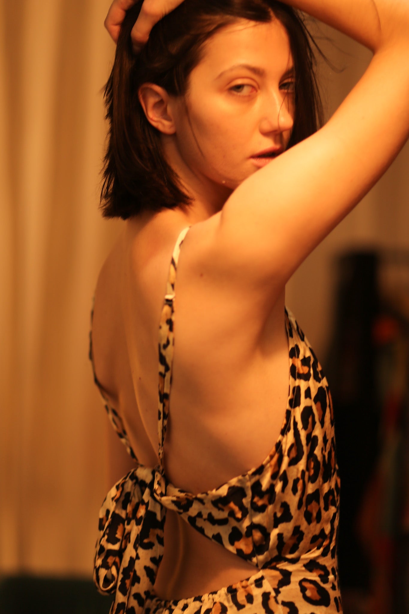 NEIS SILK JUMPSUIT PALE LEO - BANGKOK TAILOR CLOTHING STORE - HANDMADE CLOTHING