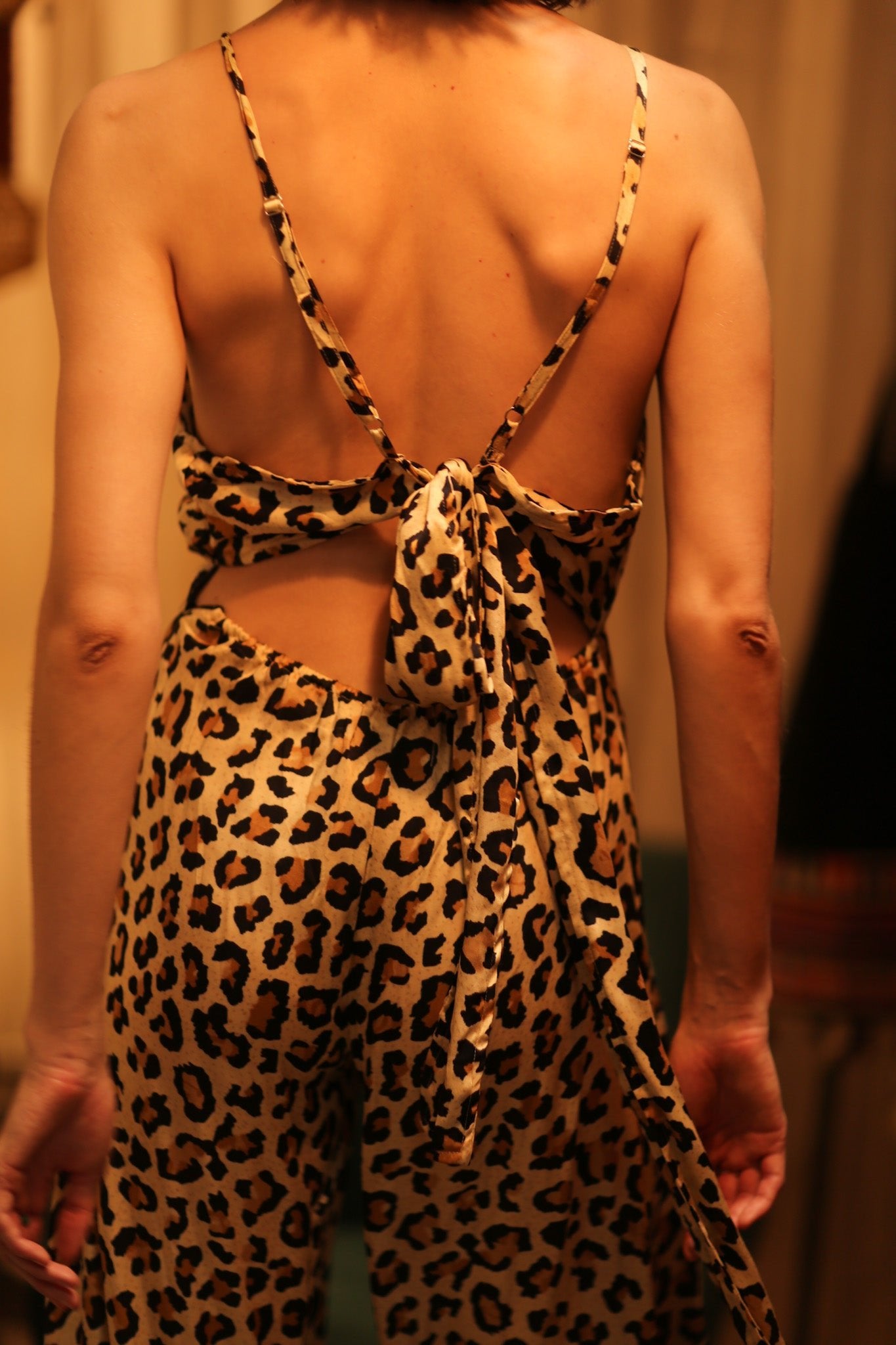 NEIS SILK JUMPSUIT PALE LEO - BANGKOK TAILOR CLOTHING STORE - HANDMADE CLOTHING