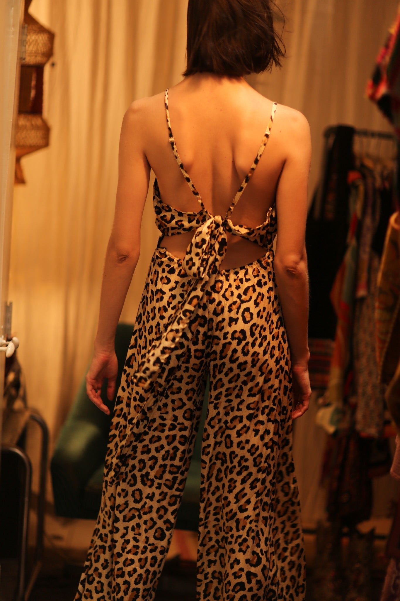 NEIS SILK JUMPSUIT PALE LEO - BANGKOK TAILOR CLOTHING STORE - HANDMADE CLOTHING