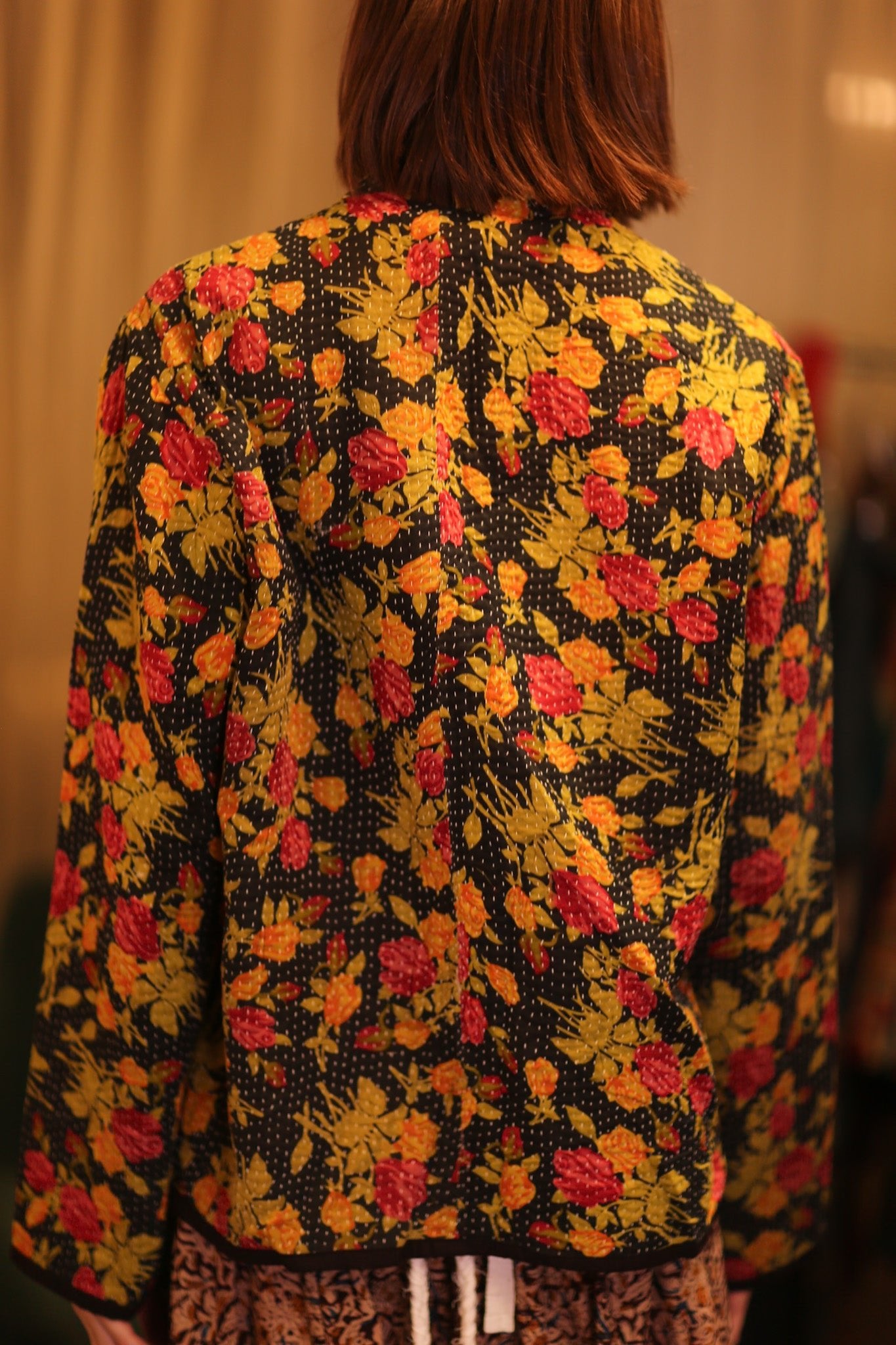 PATTERN KANTHA JACKET ROSE BOUQUET - BANGKOK TAILOR CLOTHING STORE - HANDMADE CLOTHING