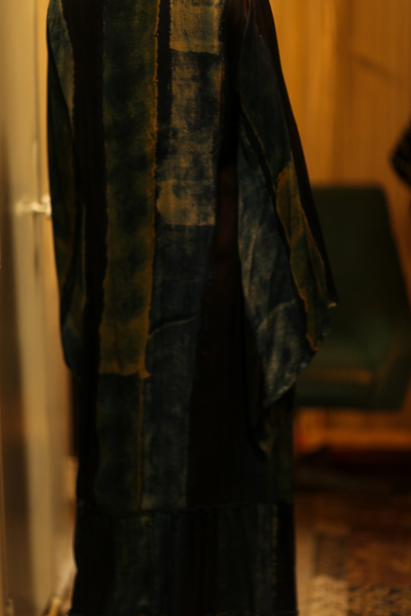 PINA SILK KIMONO BLUE STRIPE - BANGKOK TAILOR CLOTHING STORE - HANDMADE CLOTHING