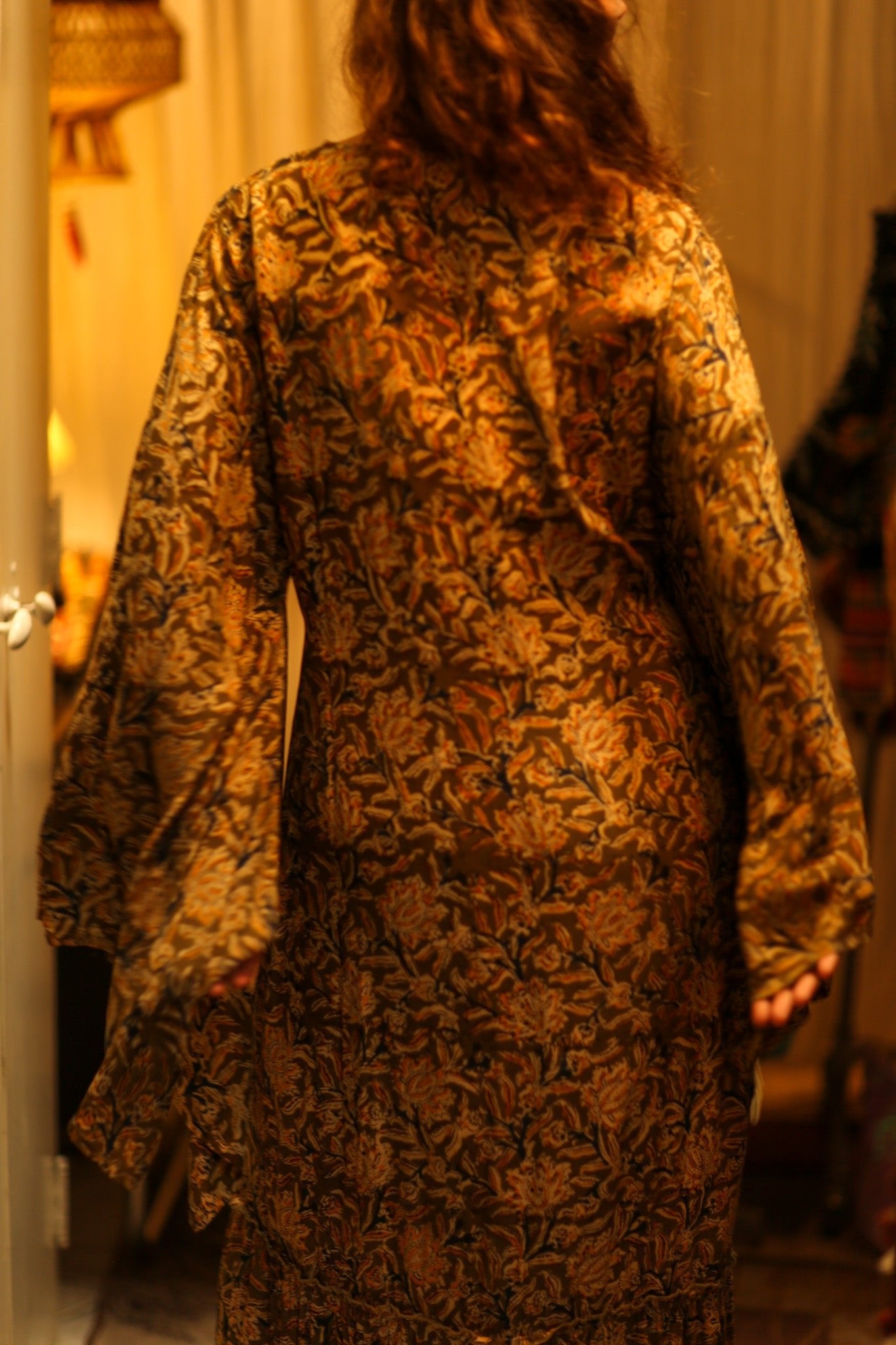 PINA SILK KIMONO CARNIVORE GREEN - BANGKOK TAILOR CLOTHING STORE - HANDMADE CLOTHING