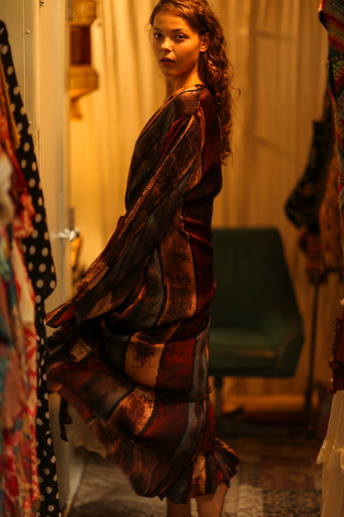 PINA SILK KIMONO RED STRIPE - BANGKOK TAILOR CLOTHING STORE - HANDMADE CLOTHING