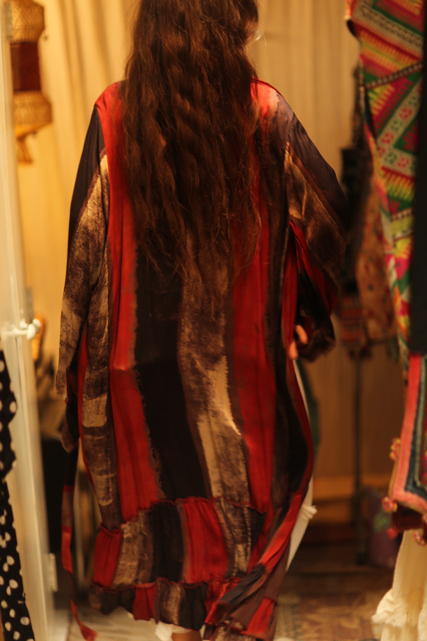 PINA XXL SILK KIMONO POPPY RED - BANGKOK TAILOR CLOTHING STORE - HANDMADE CLOTHING