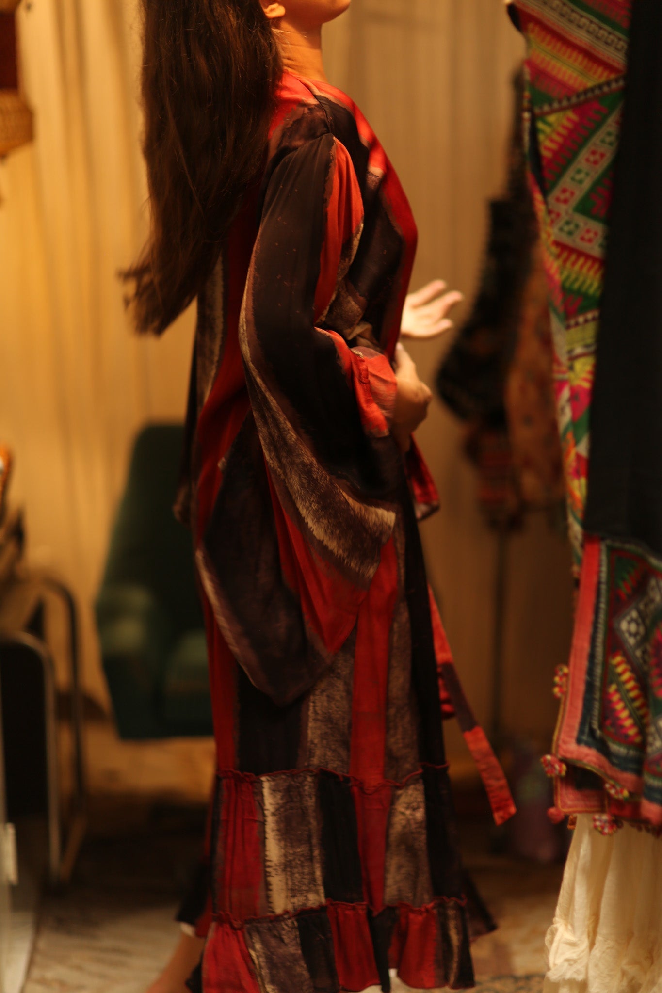 PINA XXL SILK KIMONO POPPY RED - BANGKOK TAILOR CLOTHING STORE - HANDMADE CLOTHING