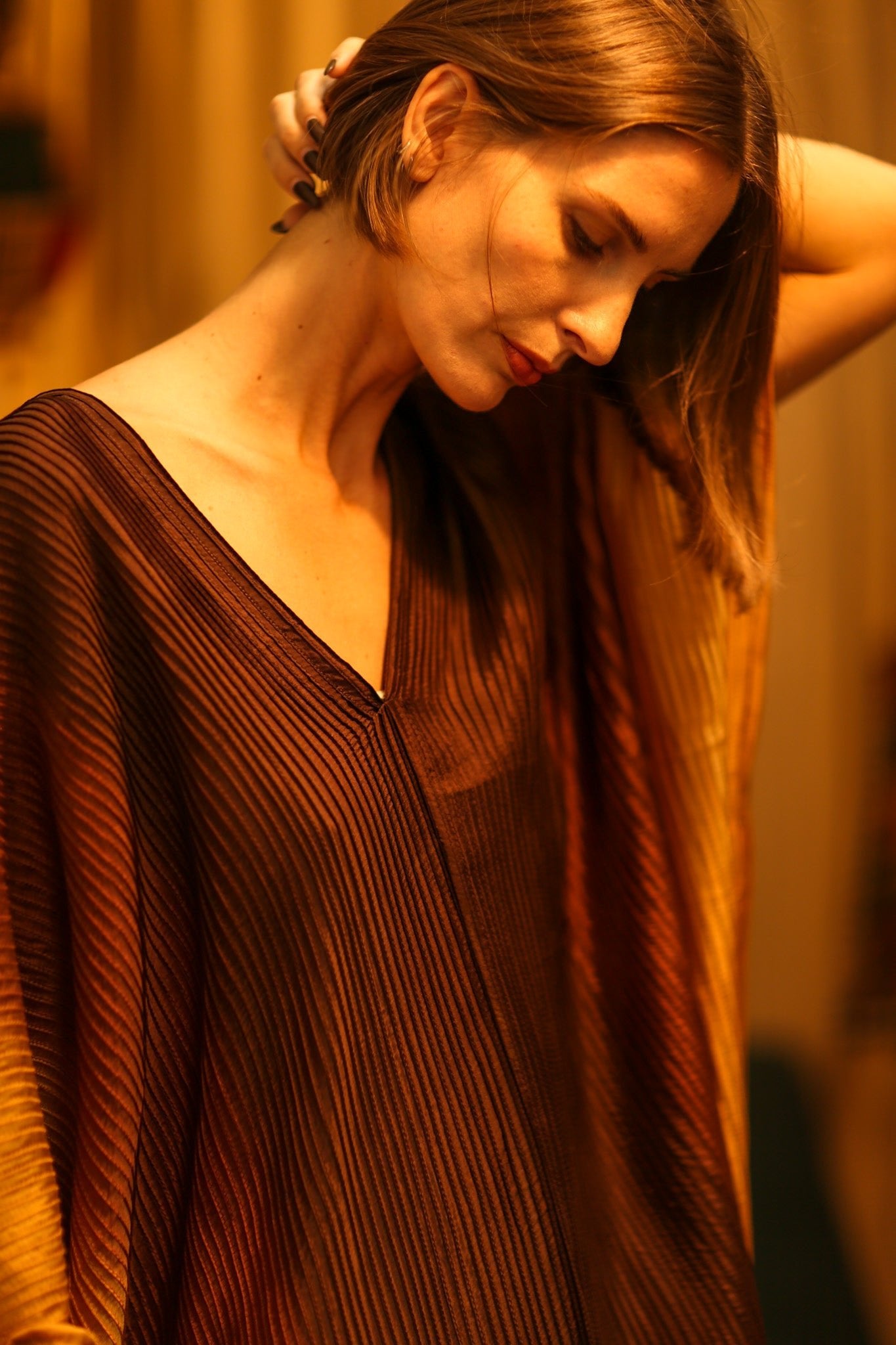 PLEATED SUNSET KAFTAN - BANGKOK TAILOR CLOTHING STORE - HANDMADE CLOTHING