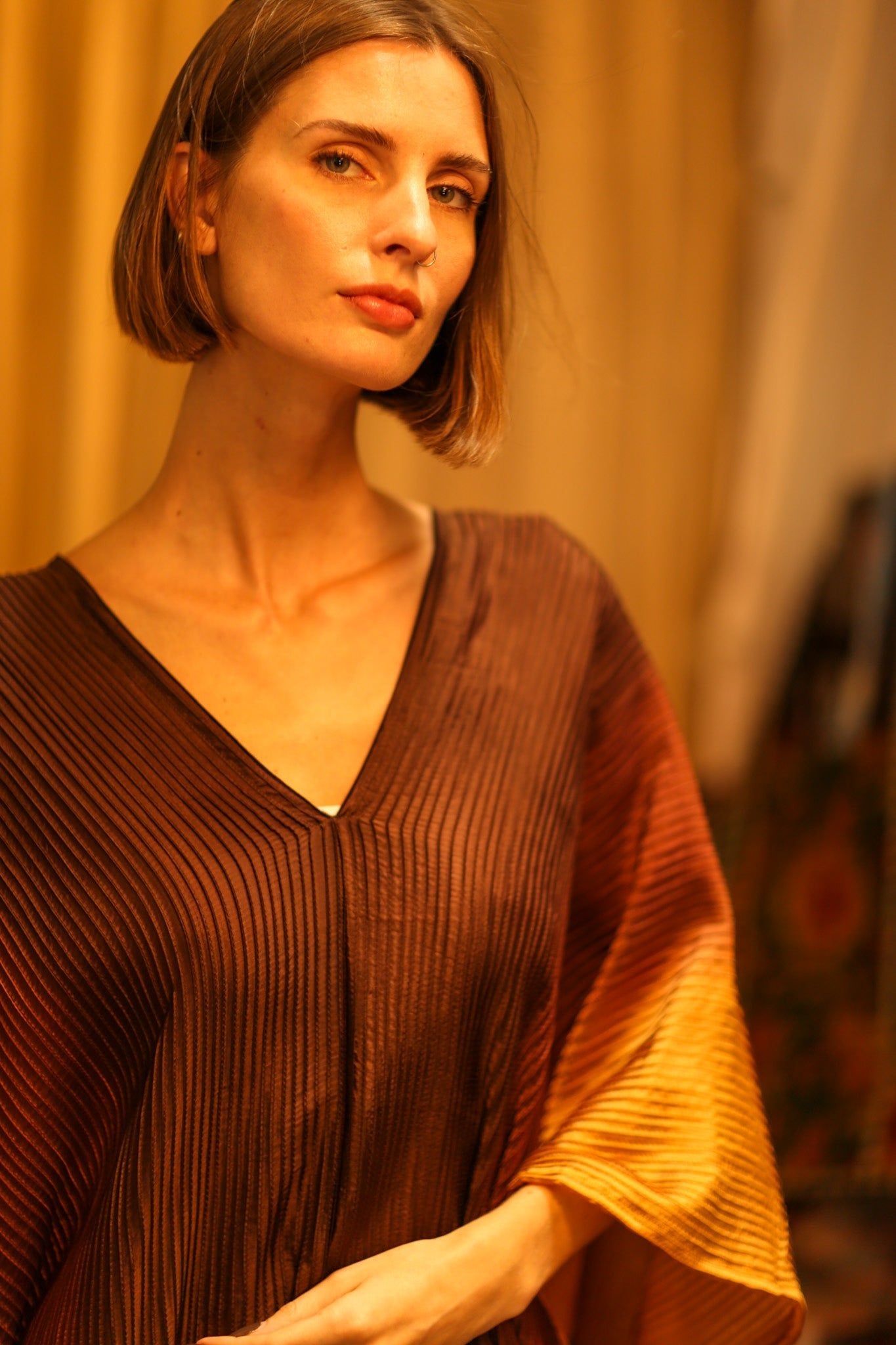 PLEATED SUNSET KAFTAN - BANGKOK TAILOR CLOTHING STORE - HANDMADE CLOTHING