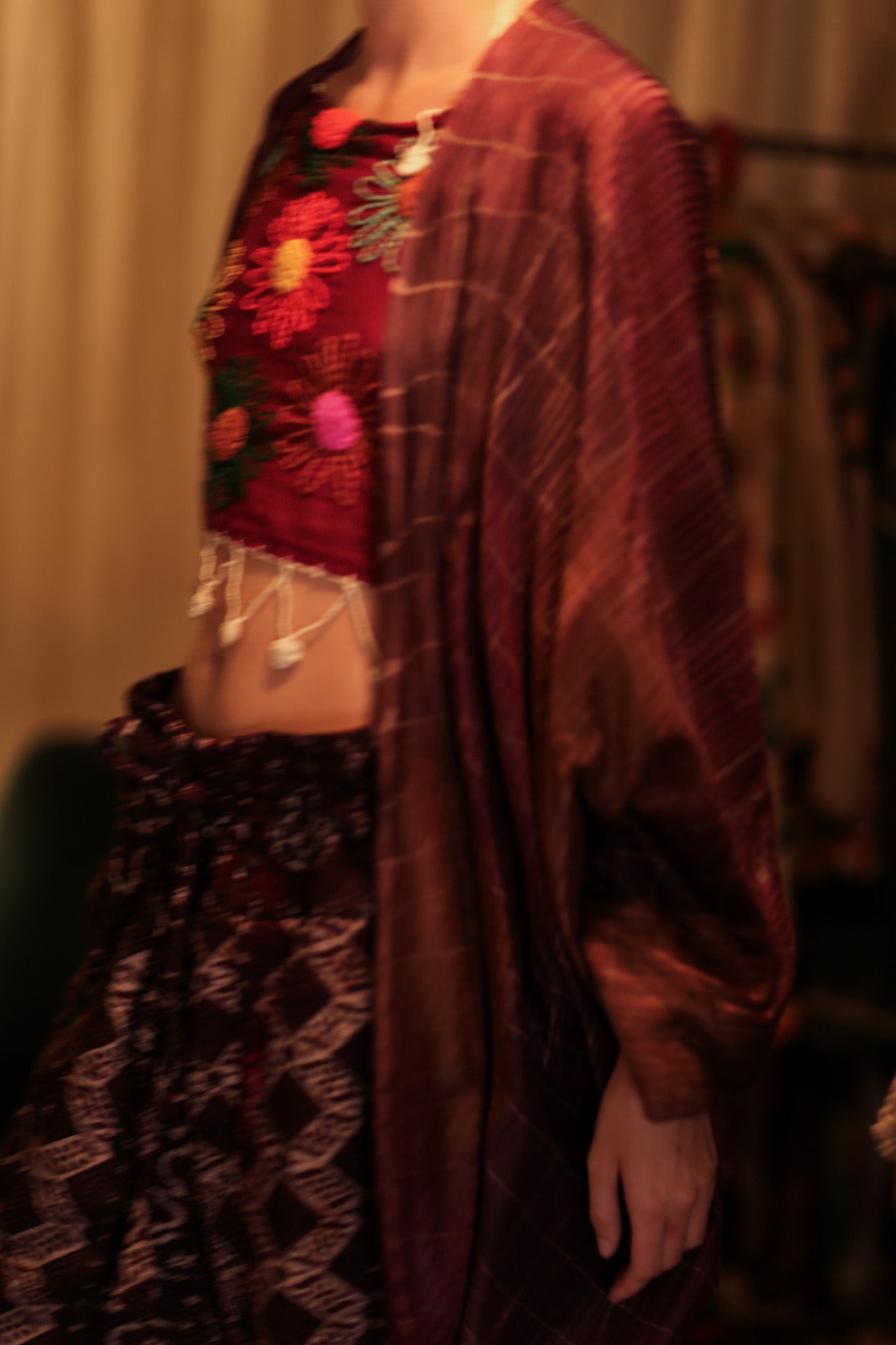 PLEATED THAI SILK KIMONO - BANGKOK TAILOR CLOTHING STORE - HANDMADE CLOTHING