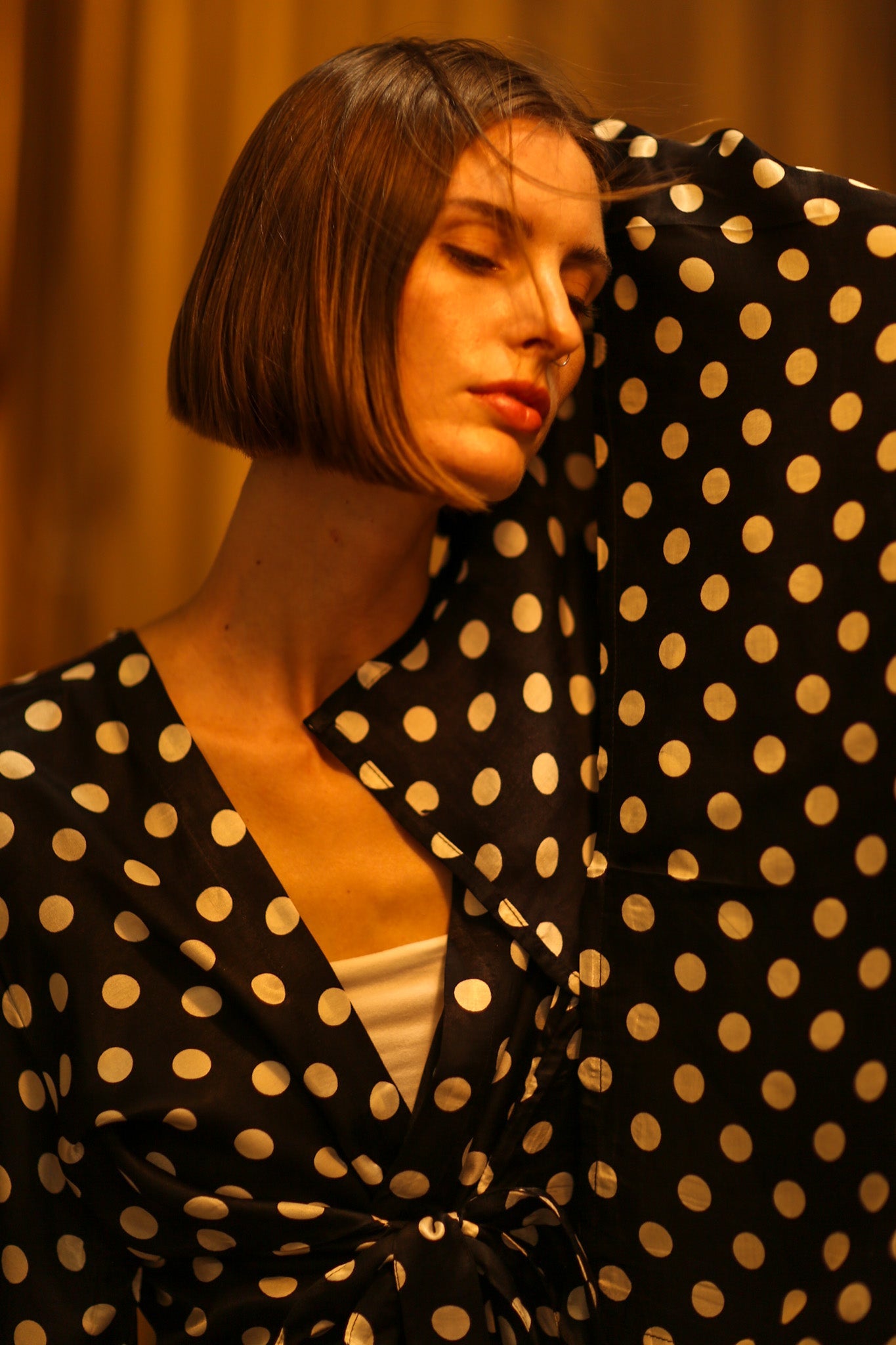 POLKA DOT XXL WING KIMONO JINU - BANGKOK TAILOR CLOTHING STORE - HANDMADE CLOTHING