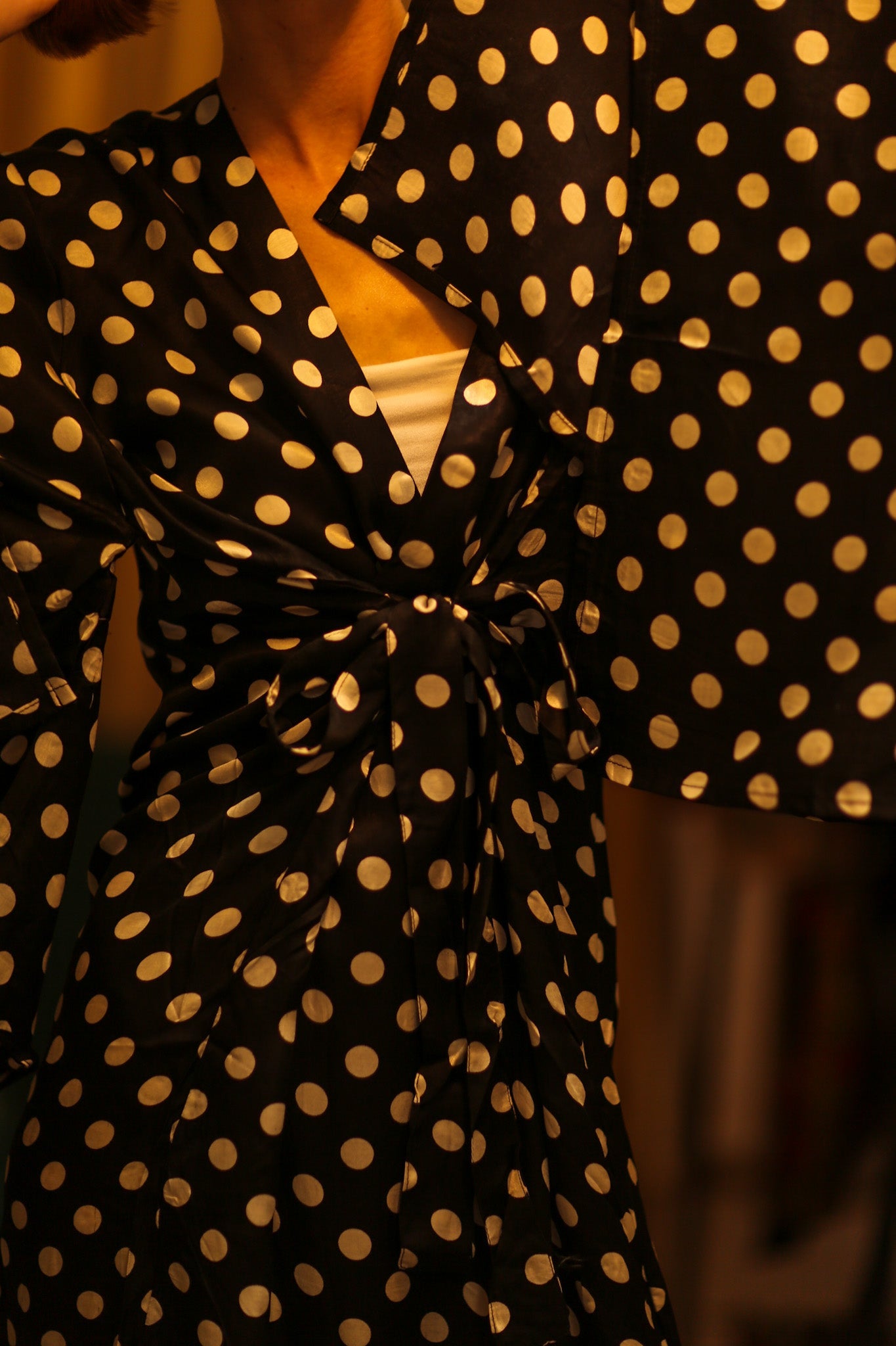 POLKA DOT XXL WING KIMONO JINU - BANGKOK TAILOR CLOTHING STORE - HANDMADE CLOTHING