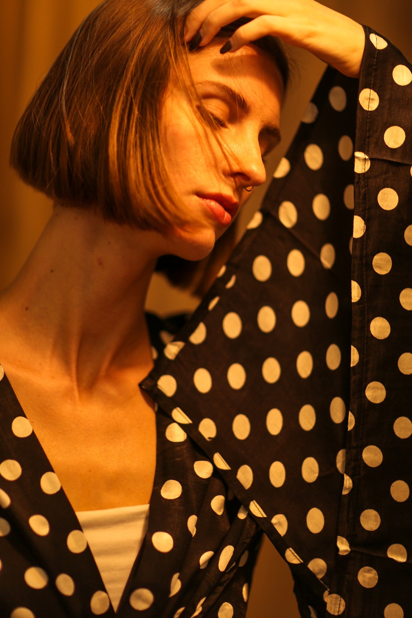 POLKA DOT XXL WING KIMONO JINU - BANGKOK TAILOR CLOTHING STORE - HANDMADE CLOTHING