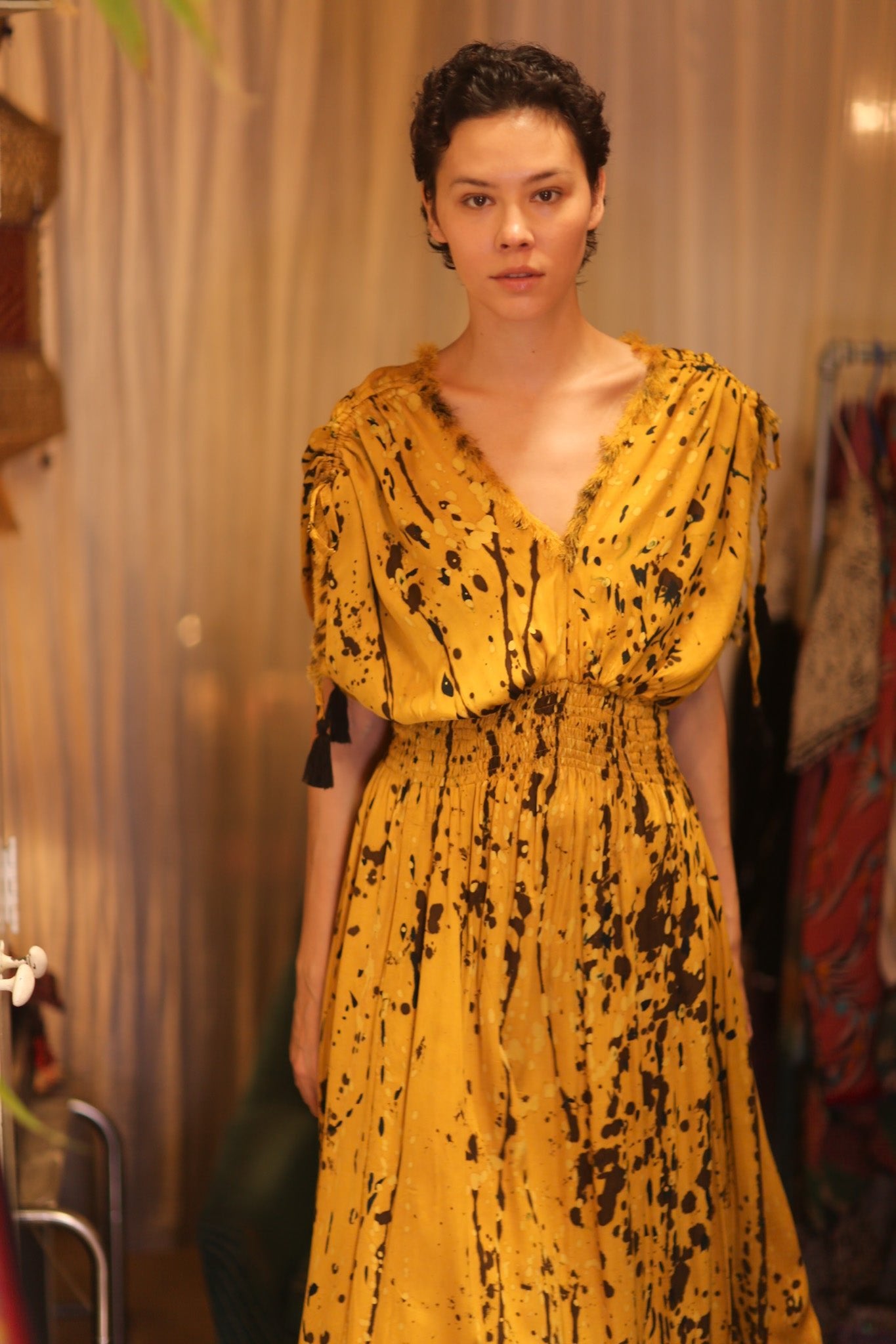 SCARLETT SILK DRESS ANYAR - BANGKOK TAILOR CLOTHING STORE - HANDMADE CLOTHING