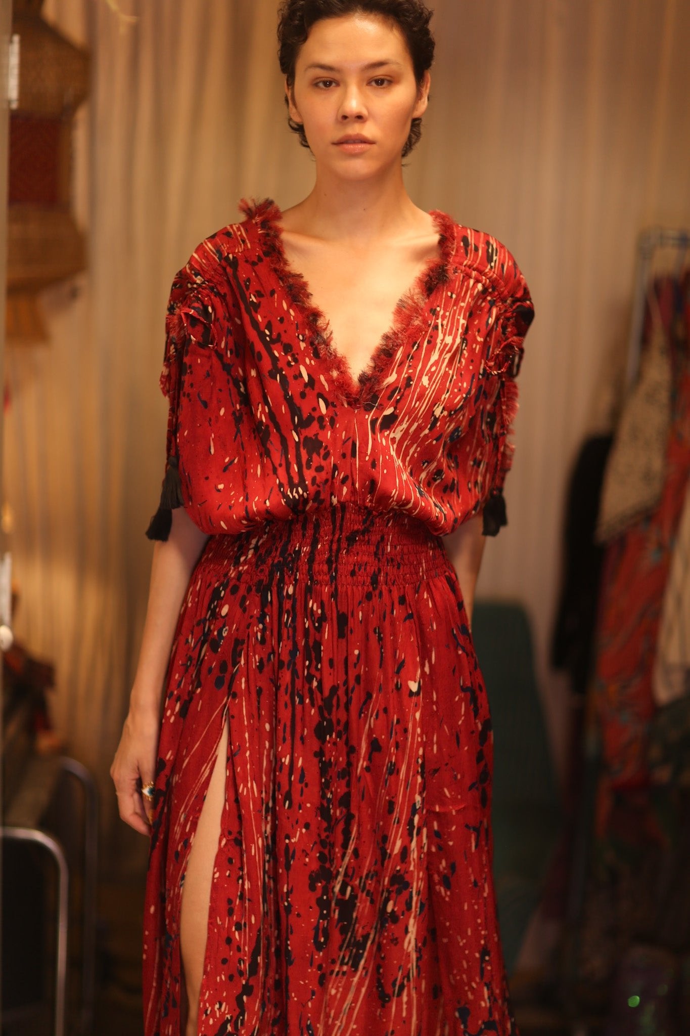 SCARLETT SILK DRESS SMYAN - BANGKOK TAILOR CLOTHING STORE - HANDMADE CLOTHING