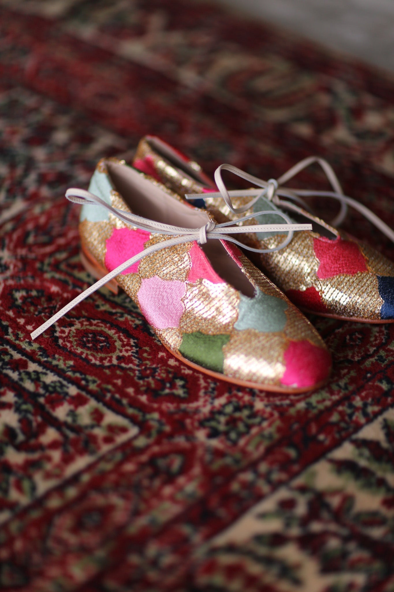 SEQUIN EMBROIDERED BALLET FLATS NOVA - BANGKOK TAILOR CLOTHING STORE - HANDMADE CLOTHING