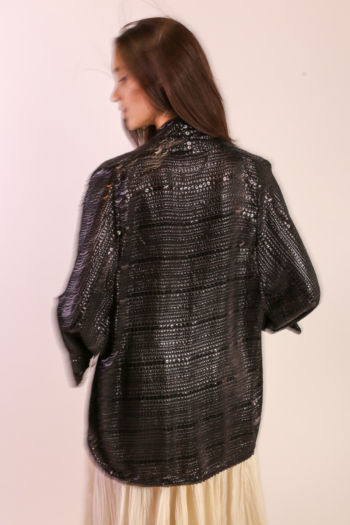 SEQUIN EMBROIDERED KIMONO MIDI - BANGKOK TAILOR CLOTHING STORE - HANDMADE CLOTHING
