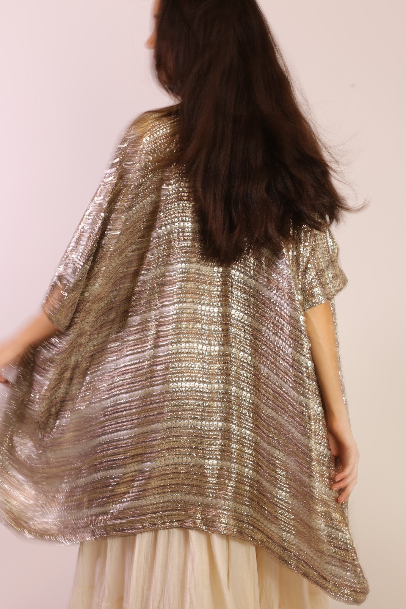 SEQUIN EMBROIDERED SHORT KIMONO MIDI - BANGKOK TAILOR CLOTHING STORE - HANDMADE CLOTHING
