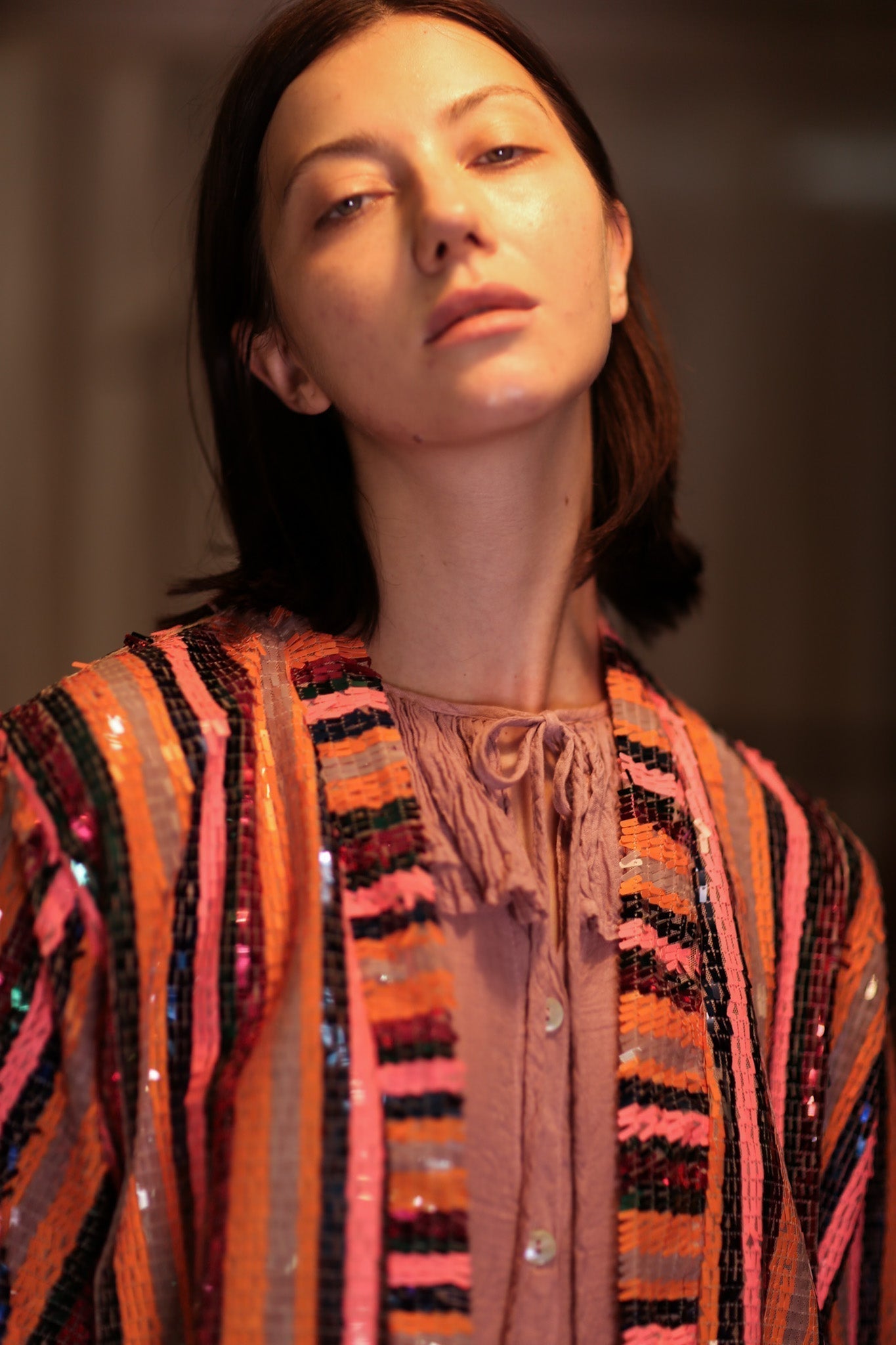 SEQUIN EMBROIDERED SHORT KIMONO UMRA - BANGKOK TAILOR CLOTHING STORE - HANDMADE CLOTHING