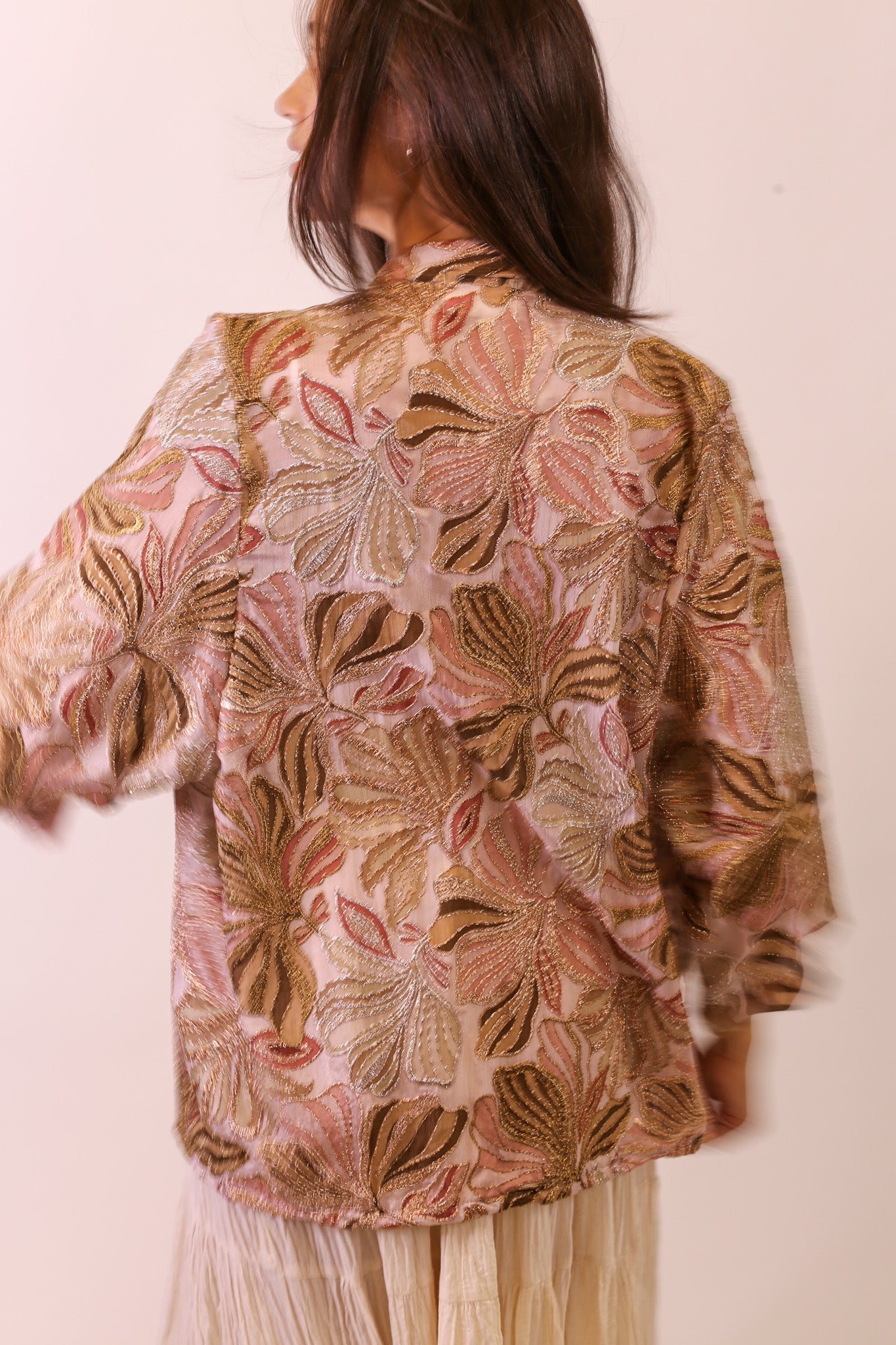 SEQUIN SILK EMBROIDERED KIMONO - BANGKOK TAILOR CLOTHING STORE - HANDMADE CLOTHING