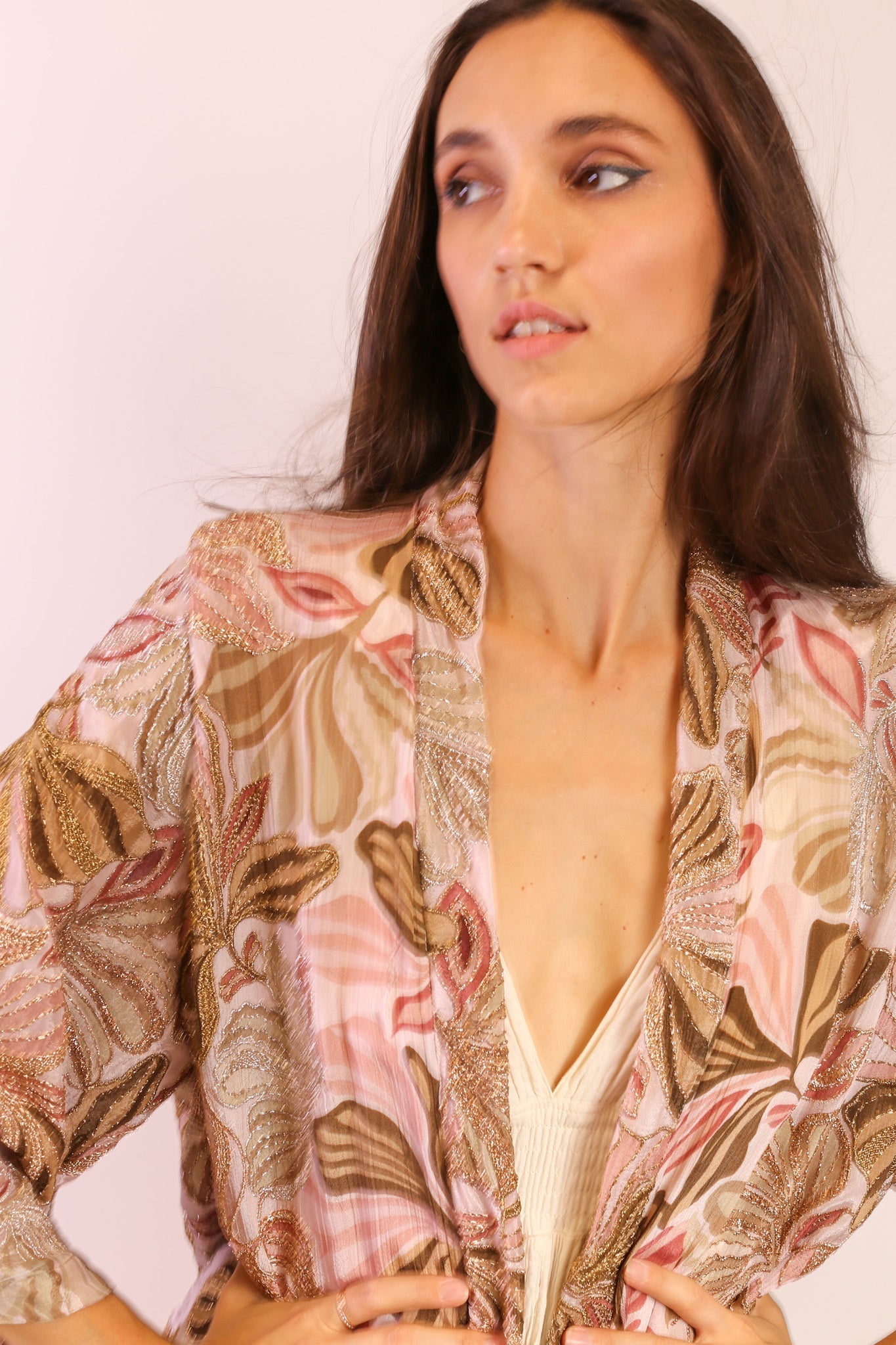 SEQUIN SILK EMBROIDERED KIMONO - BANGKOK TAILOR CLOTHING STORE - HANDMADE CLOTHING