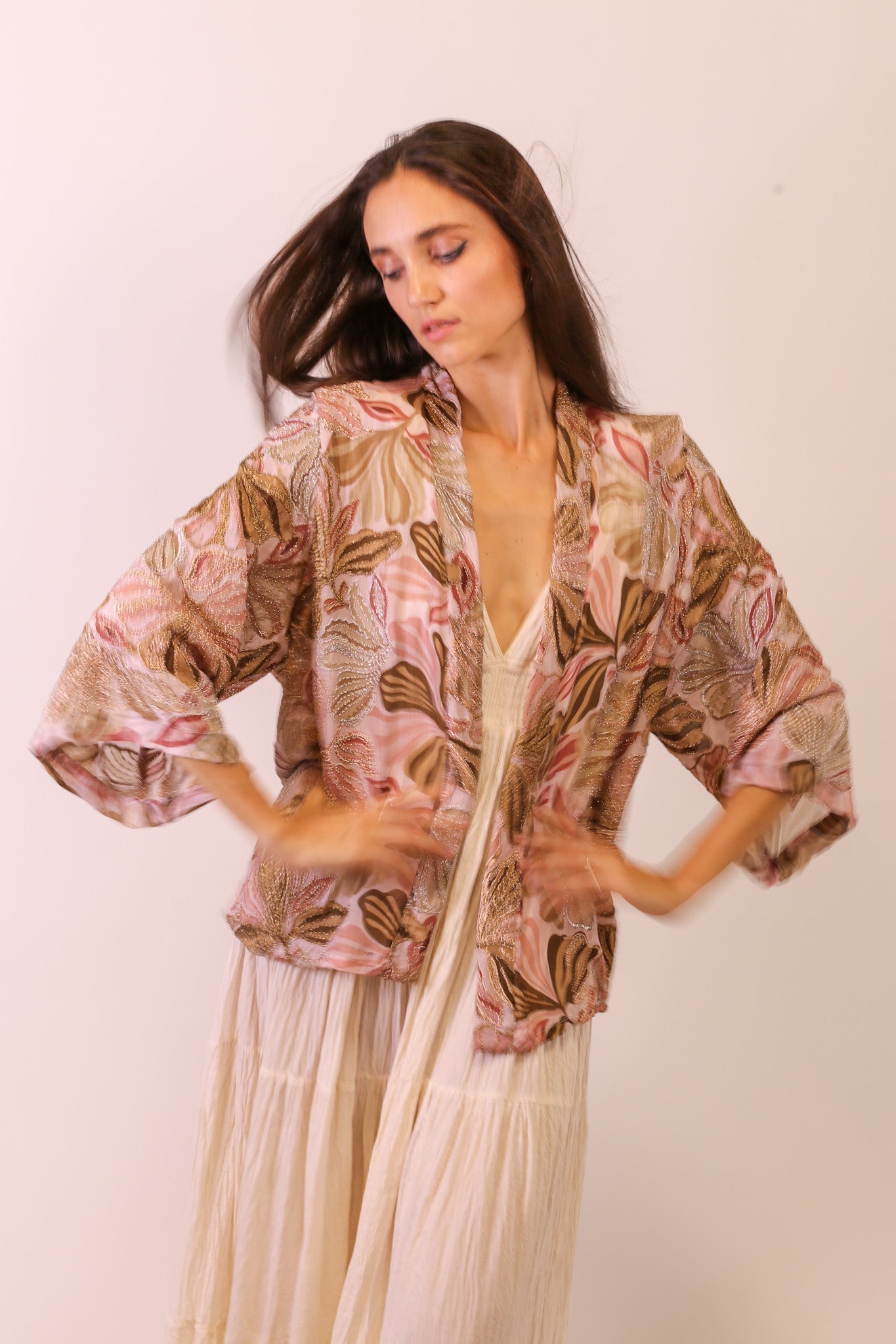 SEQUIN SILK EMBROIDERED KIMONO - BANGKOK TAILOR CLOTHING STORE - HANDMADE CLOTHING