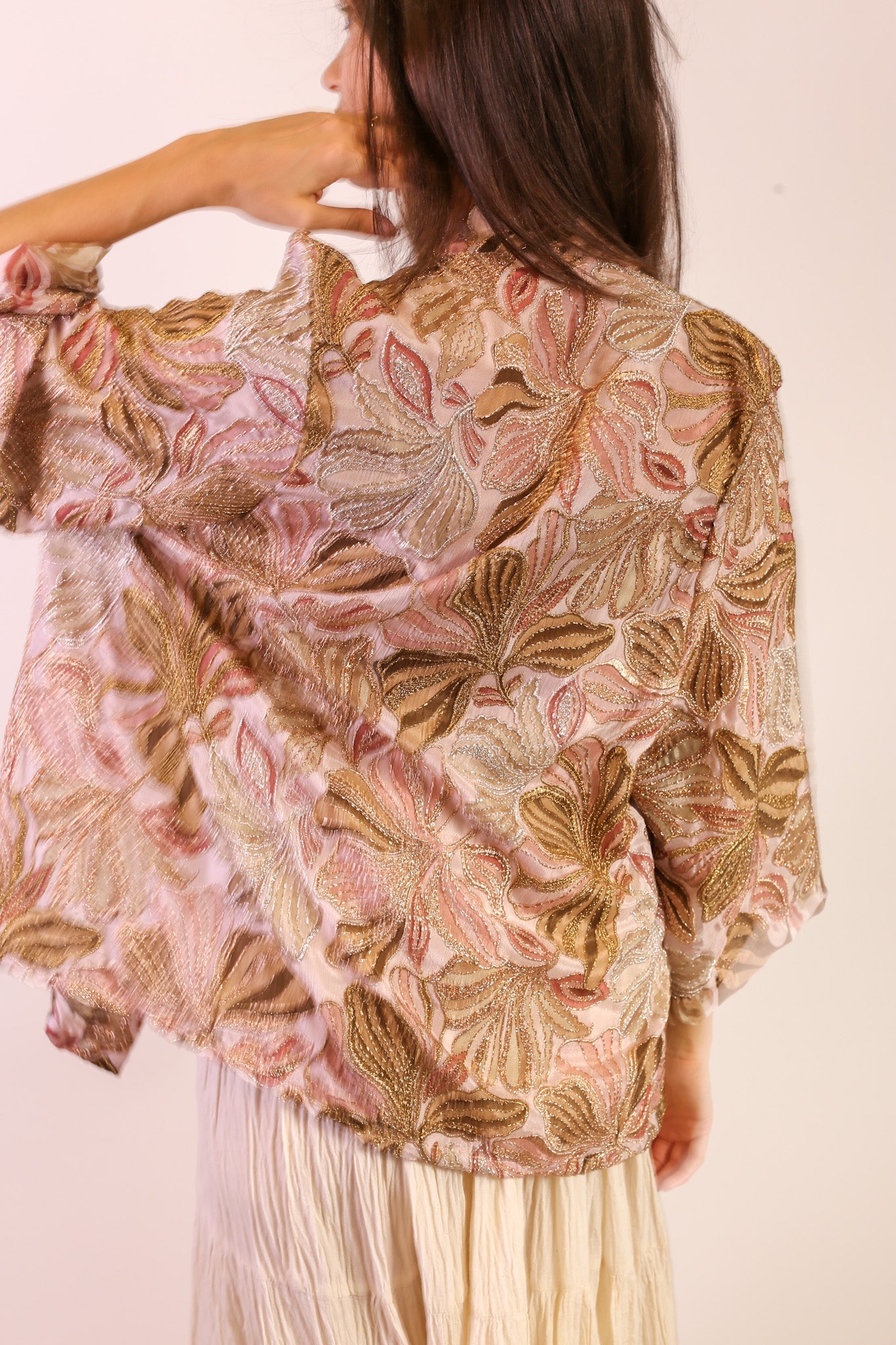 SEQUIN SILK EMBROIDERED KIMONO - BANGKOK TAILOR CLOTHING STORE - HANDMADE CLOTHING